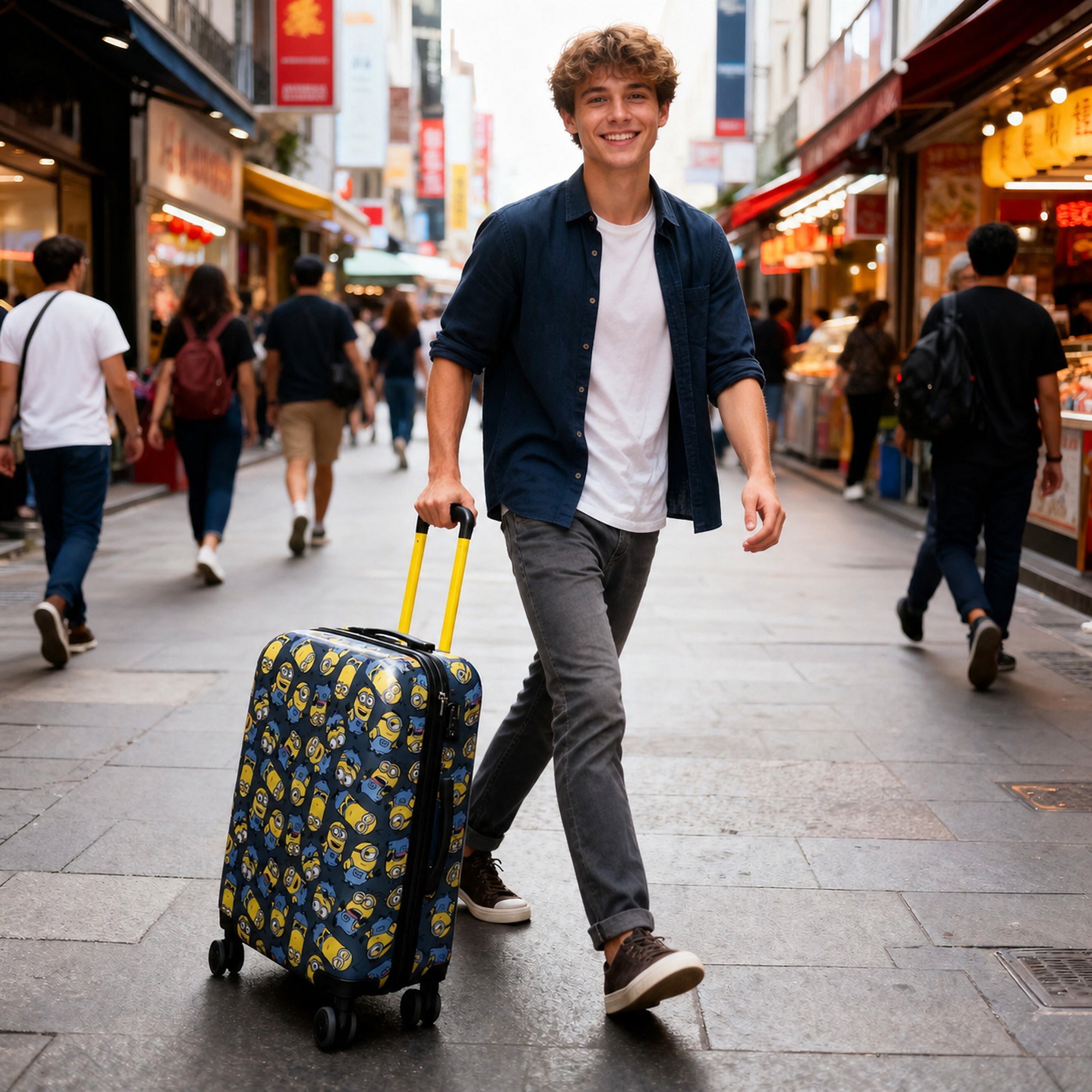 Minions AOP Collection Luggage with Expansion for Travel