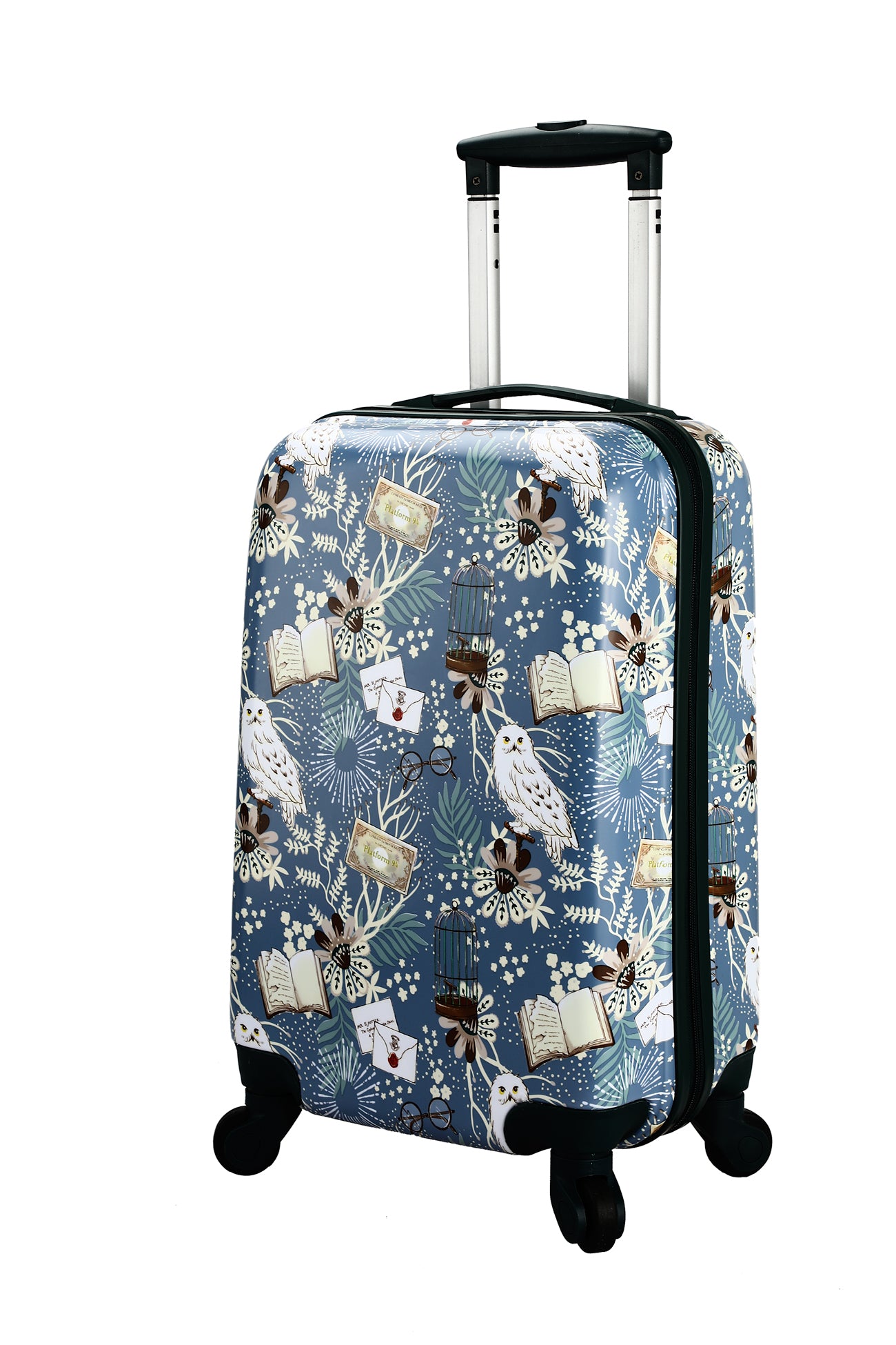 Harry Potter Hedwig 20 Inch Blue Carry-on Luggage with rolling wheels
