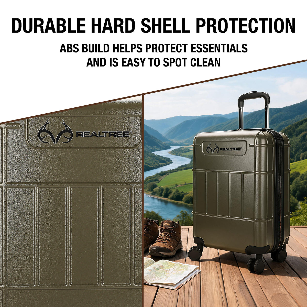 Realtree Camo ABS Hardside Luggage for Travel