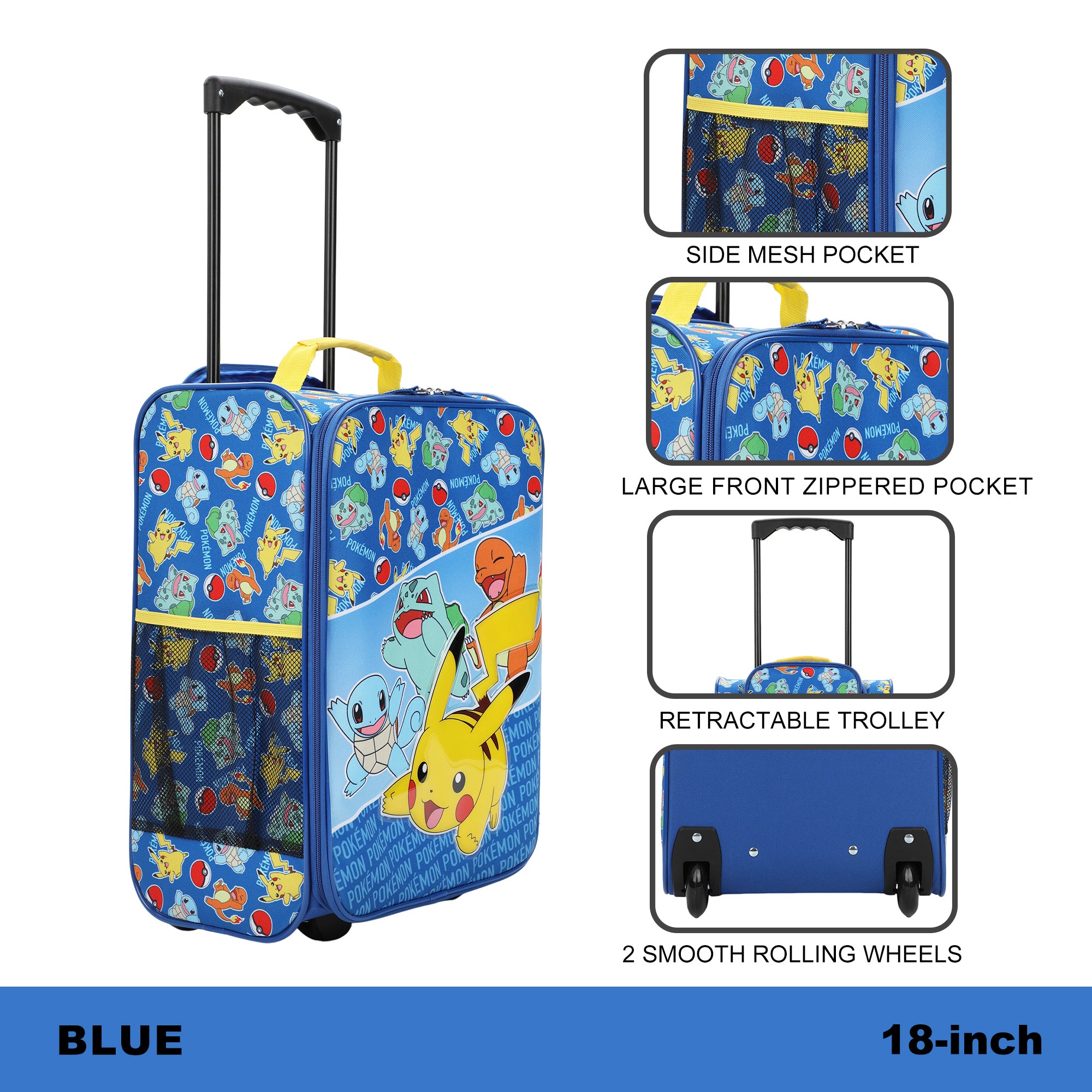 Pokémon 18-Inch Youth Travel Pilot Case Carry-on Luggage