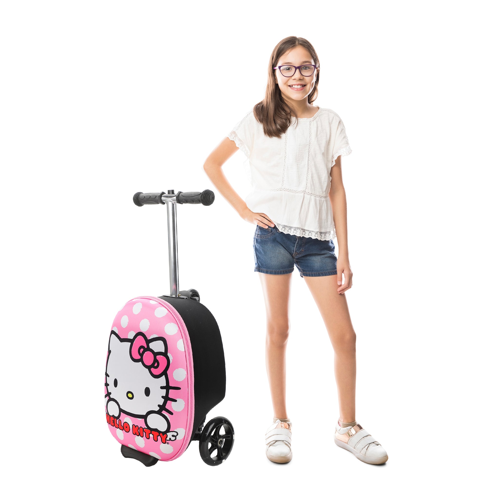 Hello Kitty Kids' 2-in-1 Suitcase (18") and Scooter Combination