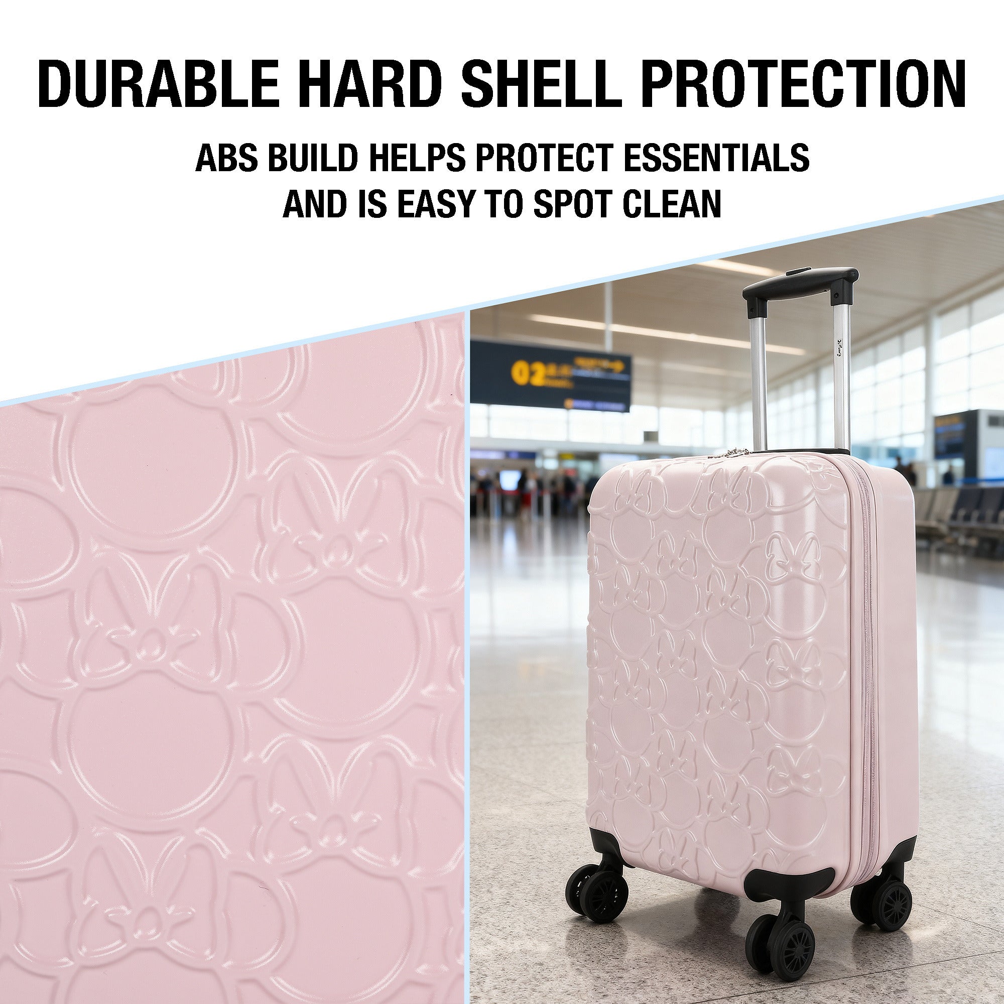 Minnie Mouse Classic Minnie Ears Pink 20” Adult ABS Luggage