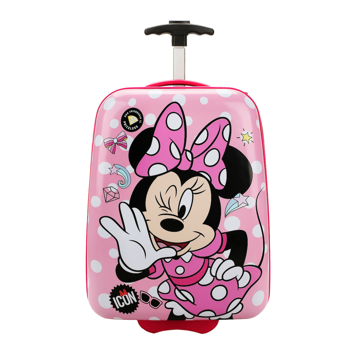 Disney Minnie Mouse Bows & Shooting Stars Black & Pink 16.5" Rolling Toddler Luggage