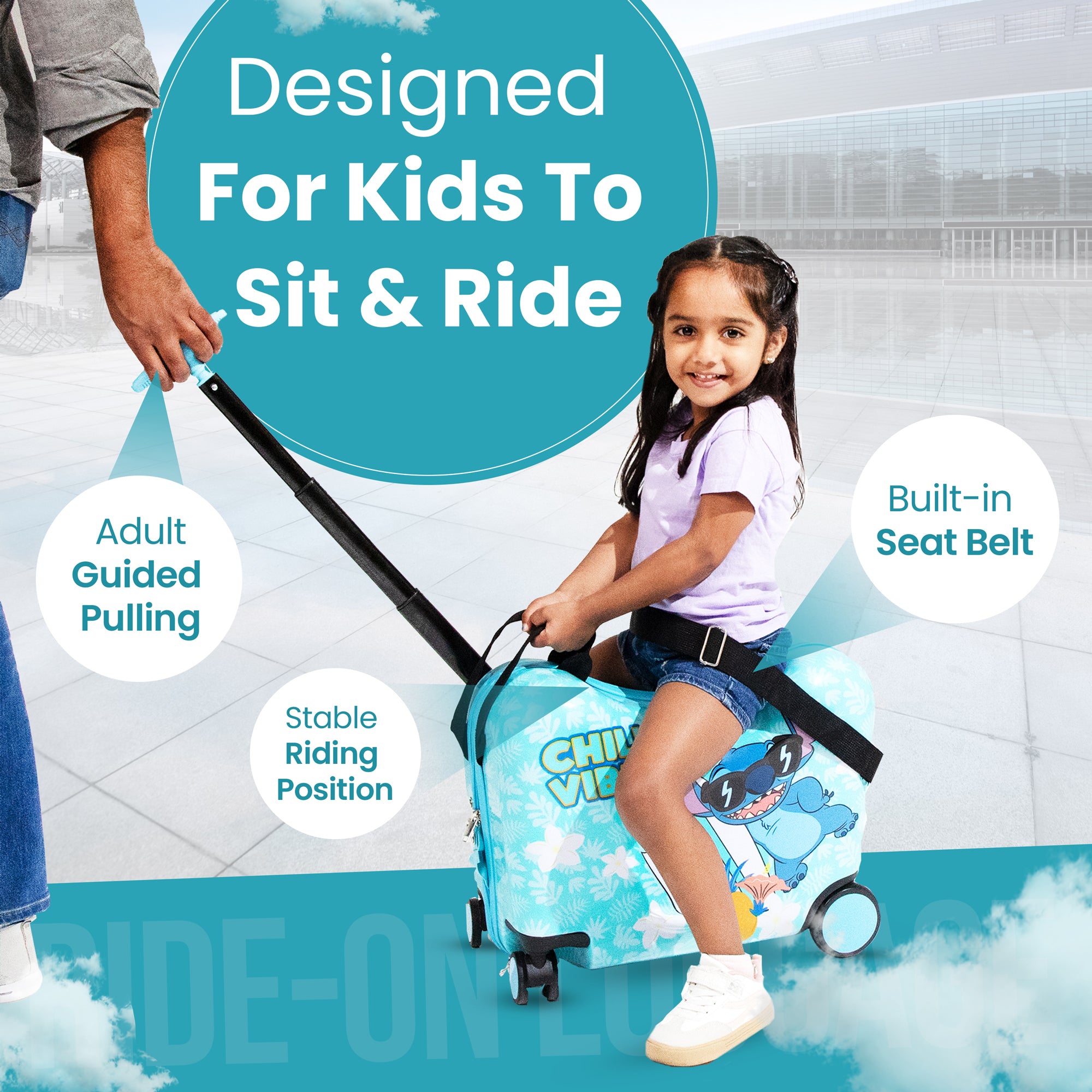 Disney Stitch Chill Vibes Children's Ride-On Luggage