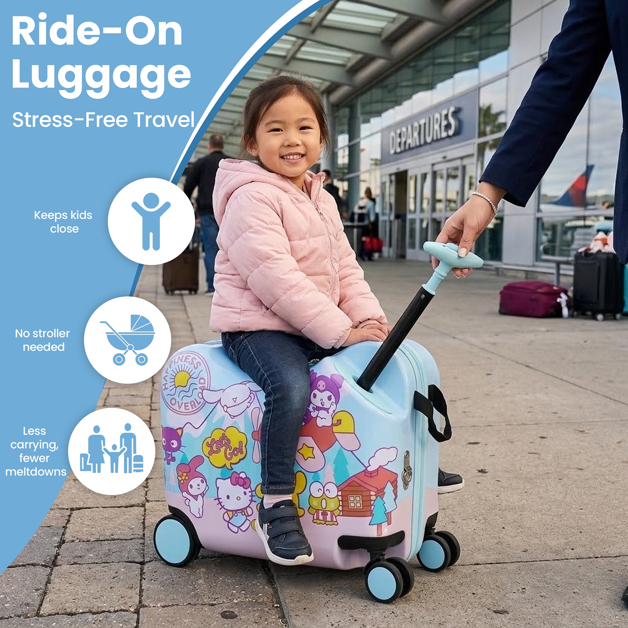 Hello Kitty & Friends Ride-On 18" Suitcase For Kids & Toddlers