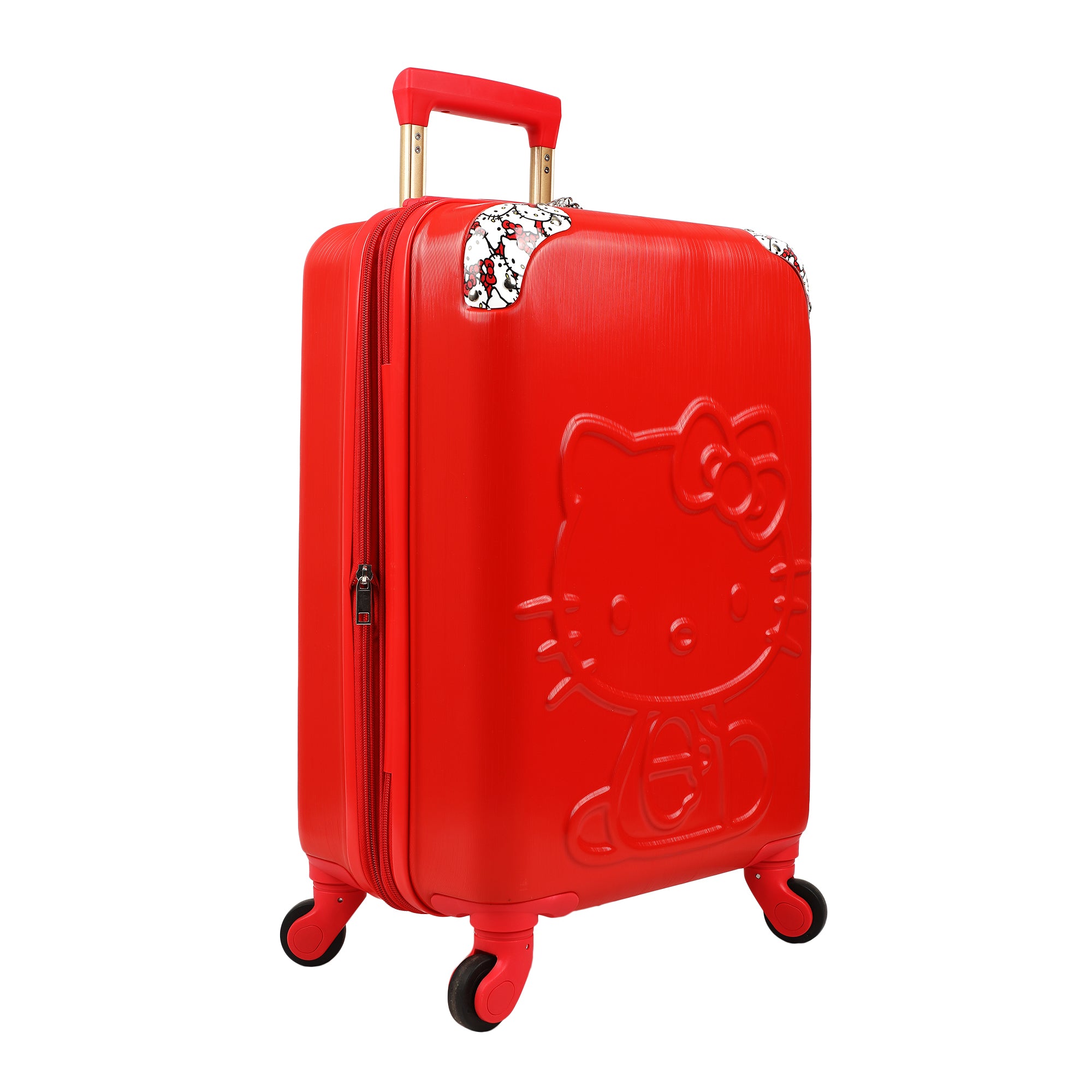 Hello Kitty Character Print Red 20" Carry-On Adult Hardside Carry-On Rolling Luggage
