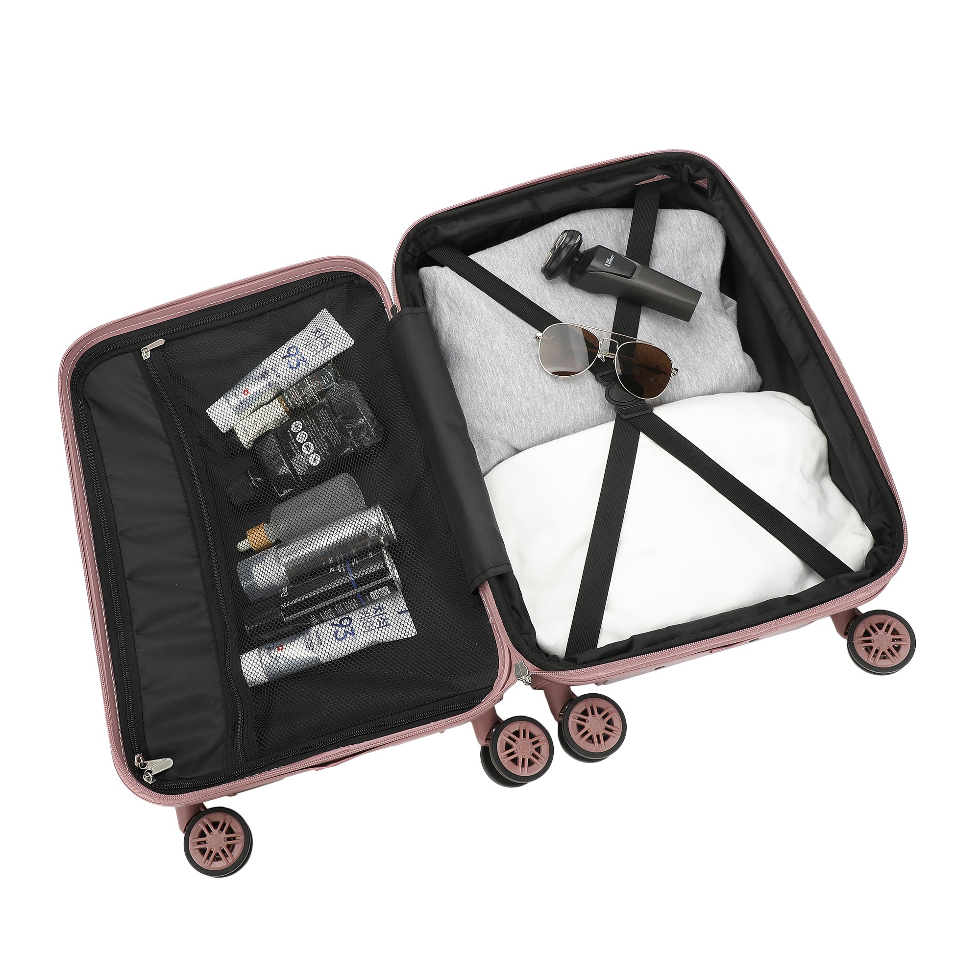 Hello Kitty Character Print Pink Plaid 20" Adult Hardside Carry-on Rolling Luggage