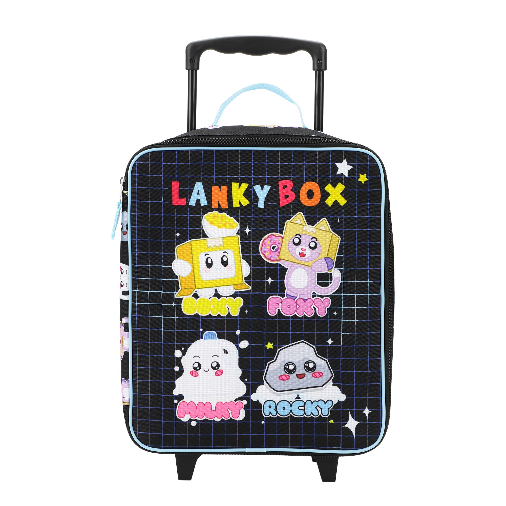 LankyBox 4-Piece Kids'  Carry On Travel Set - Officially Licensed with 14" Pilot Case, Duffle Bag, Utility Case, and Luggage Tag