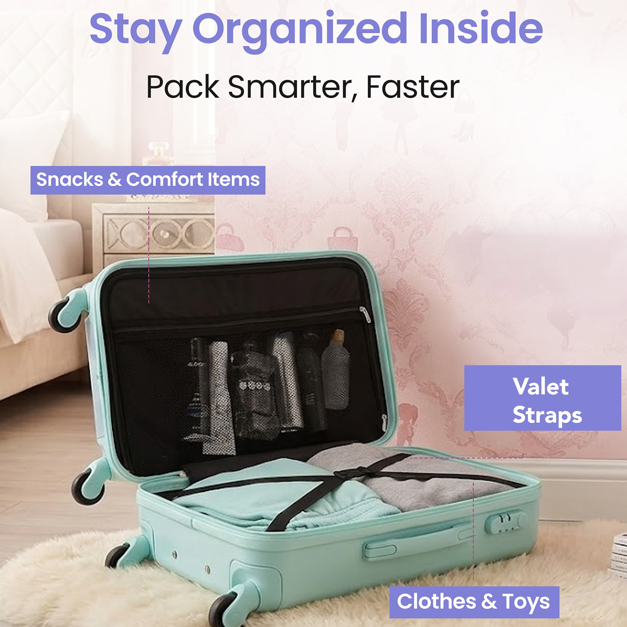 Frozen Elsa & Anna Arendelle Castle 20" Rolling Luggage