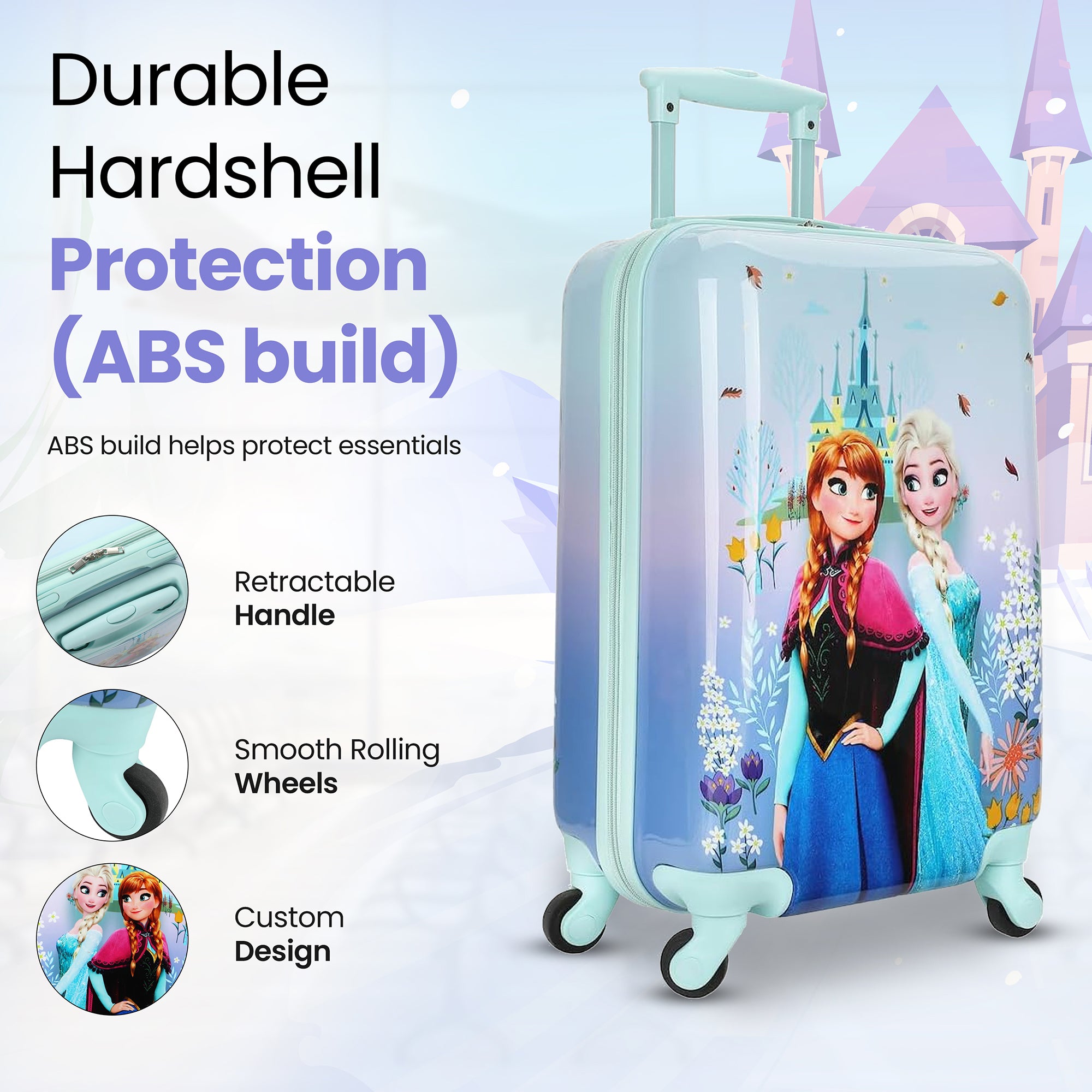 Frozen Elsa & Anna Arendelle Castle 20" Rolling Luggage