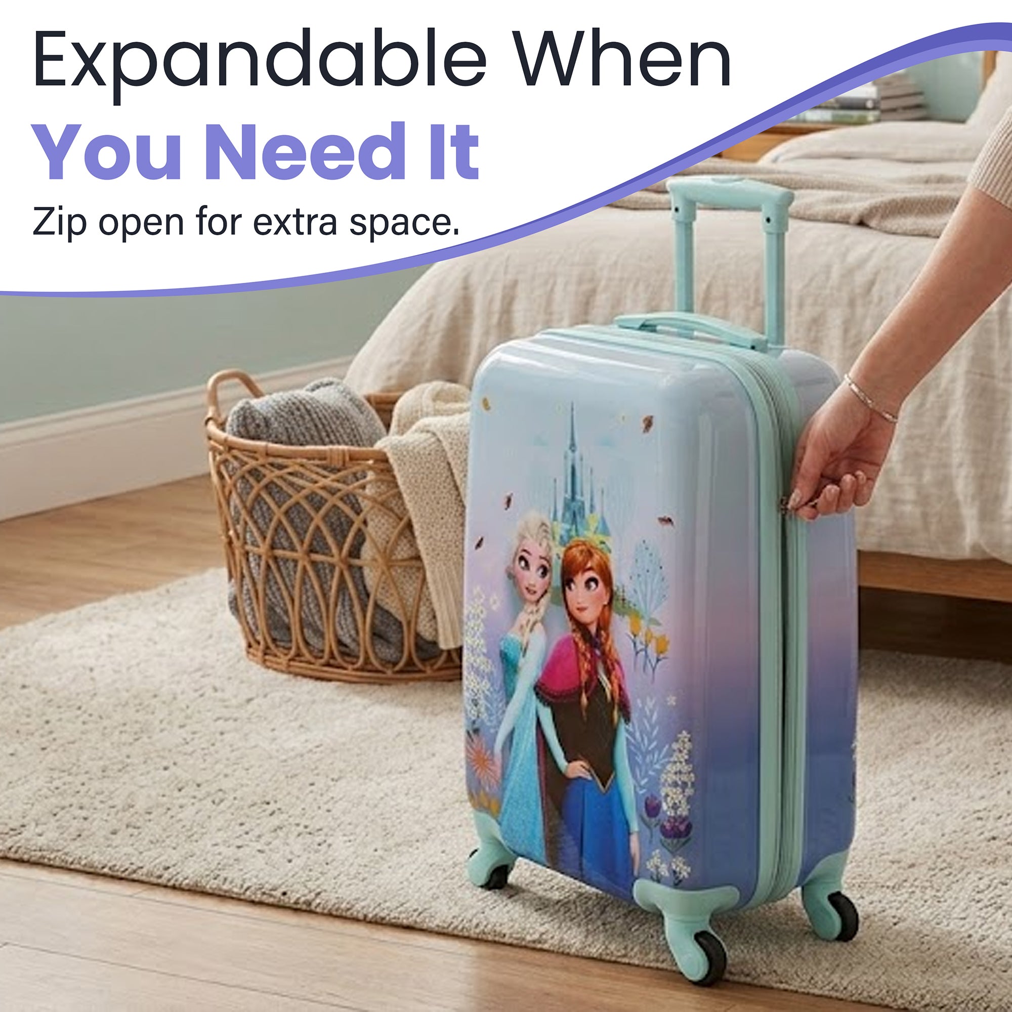 Frozen Elsa & Anna Arendelle Castle 20" Rolling Luggage