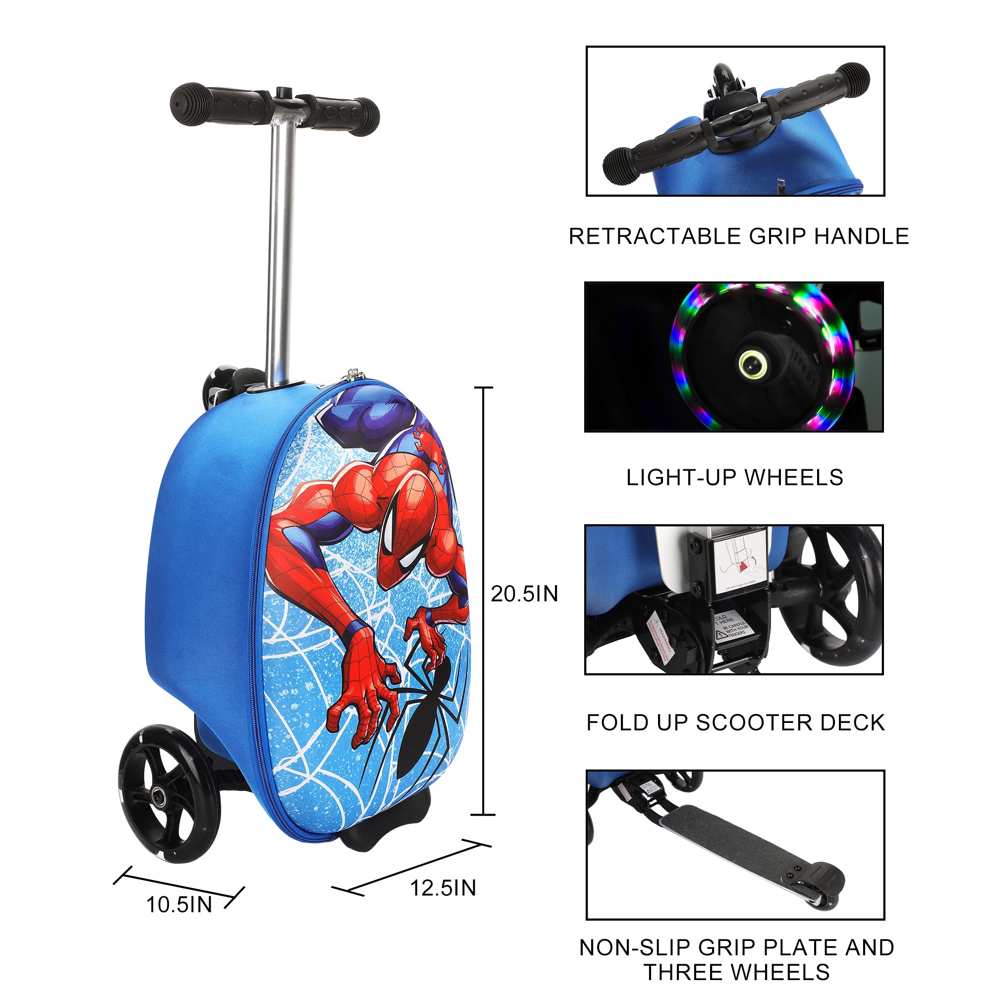 Spider-Man Pose Youth 18" Rolling Scooter Luggage