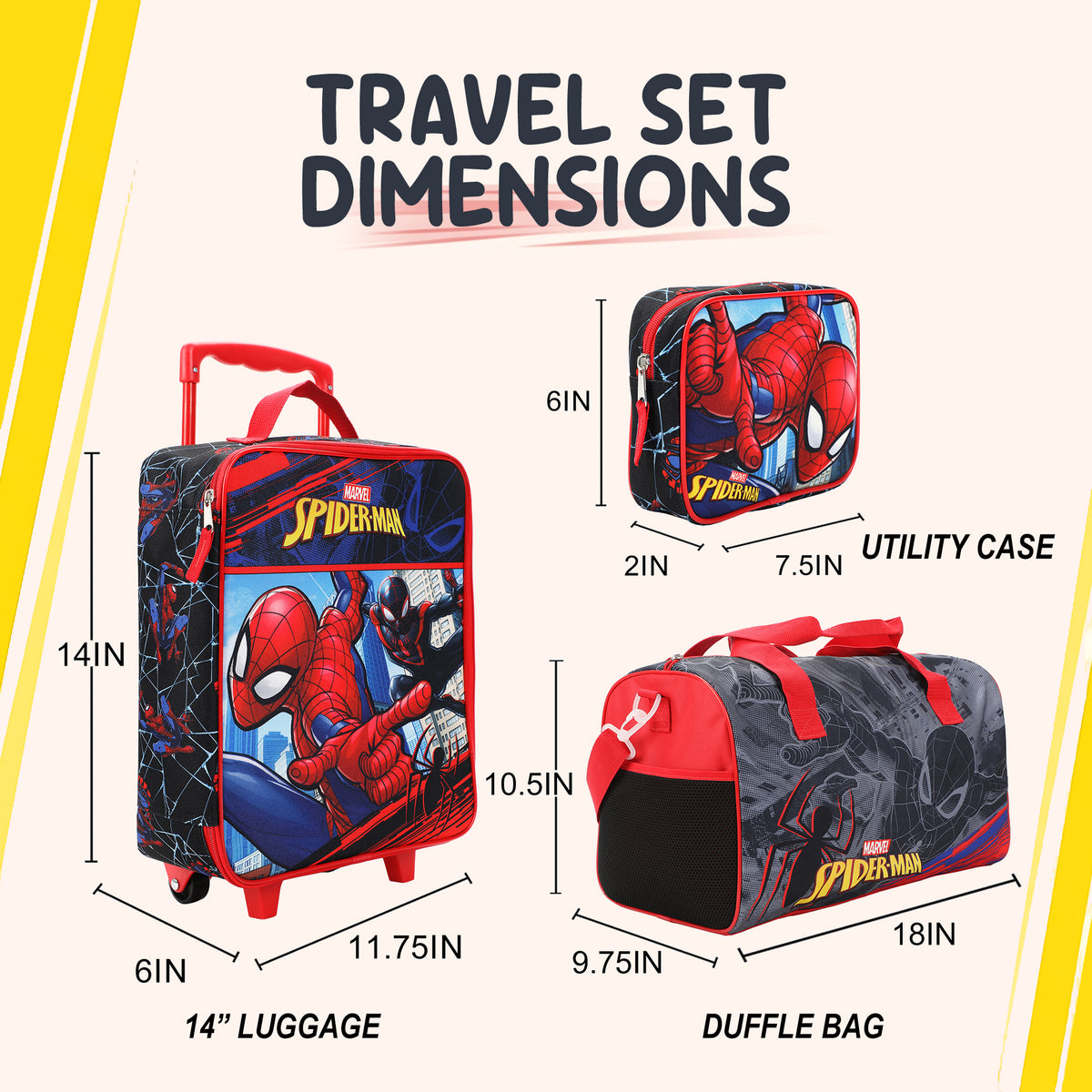 Spider-Man & Miles Morales 4-Piece Youth Travel Set