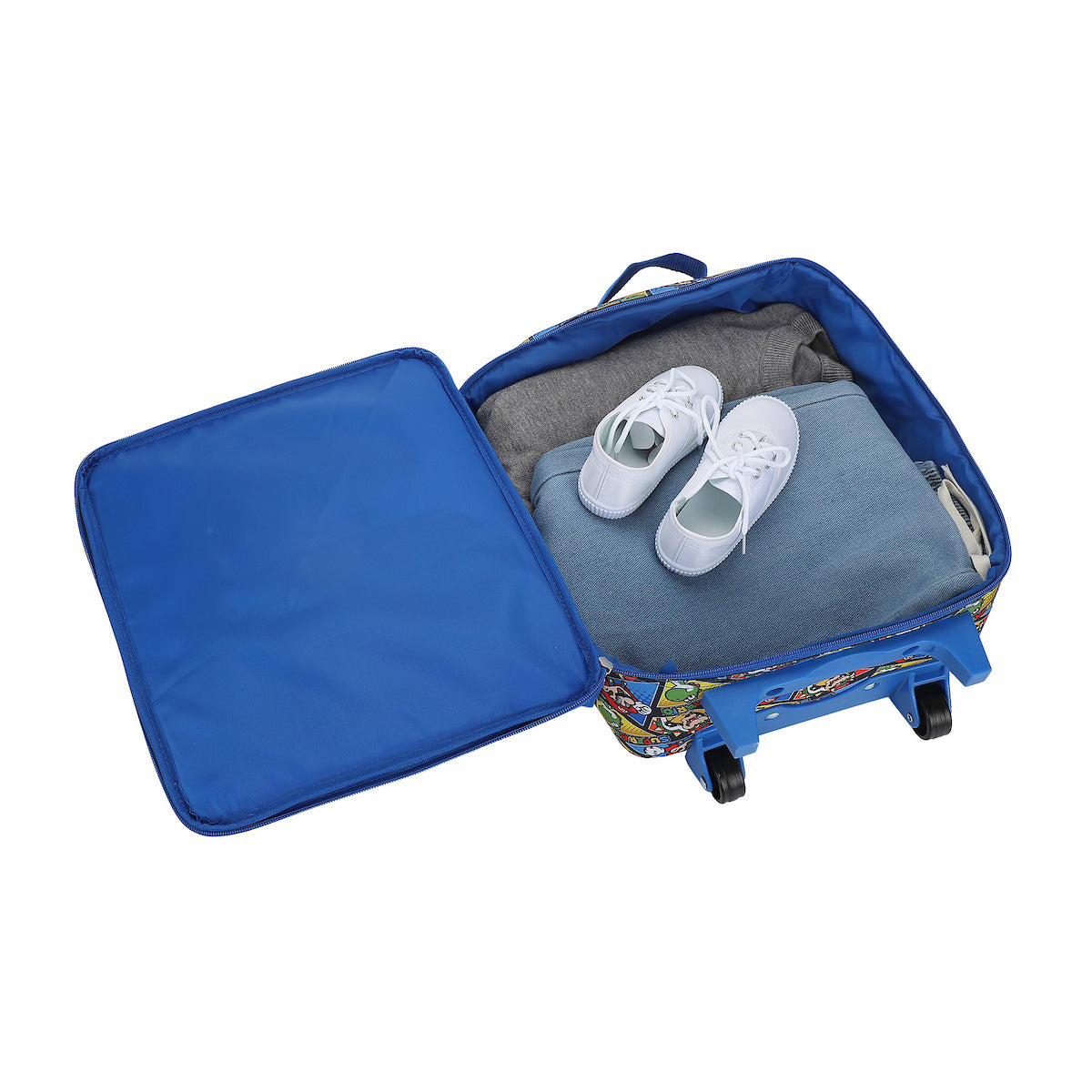 Super Mario Bros Group Shot & All-Over Character Print 14" Pilot Case Set