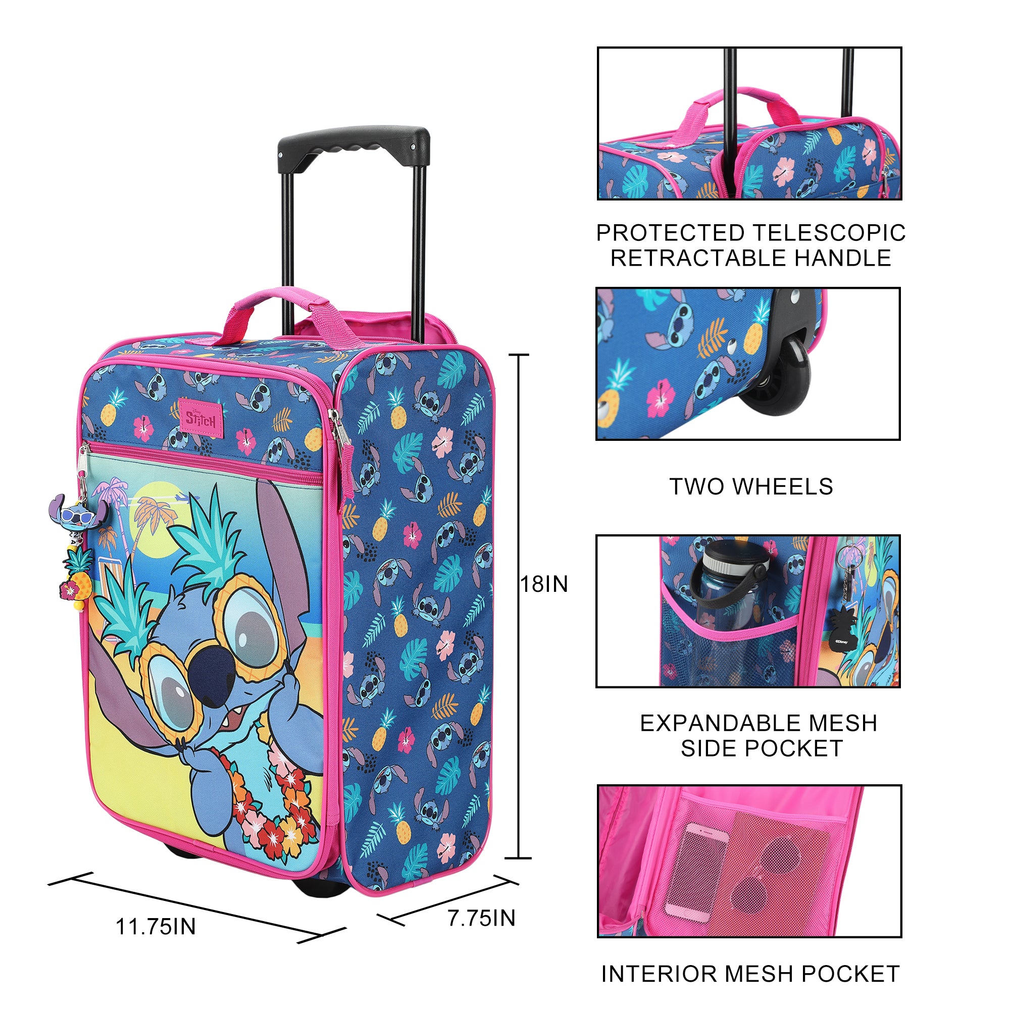 Disney's Stitch Kids' 18" Carry-On Luggage