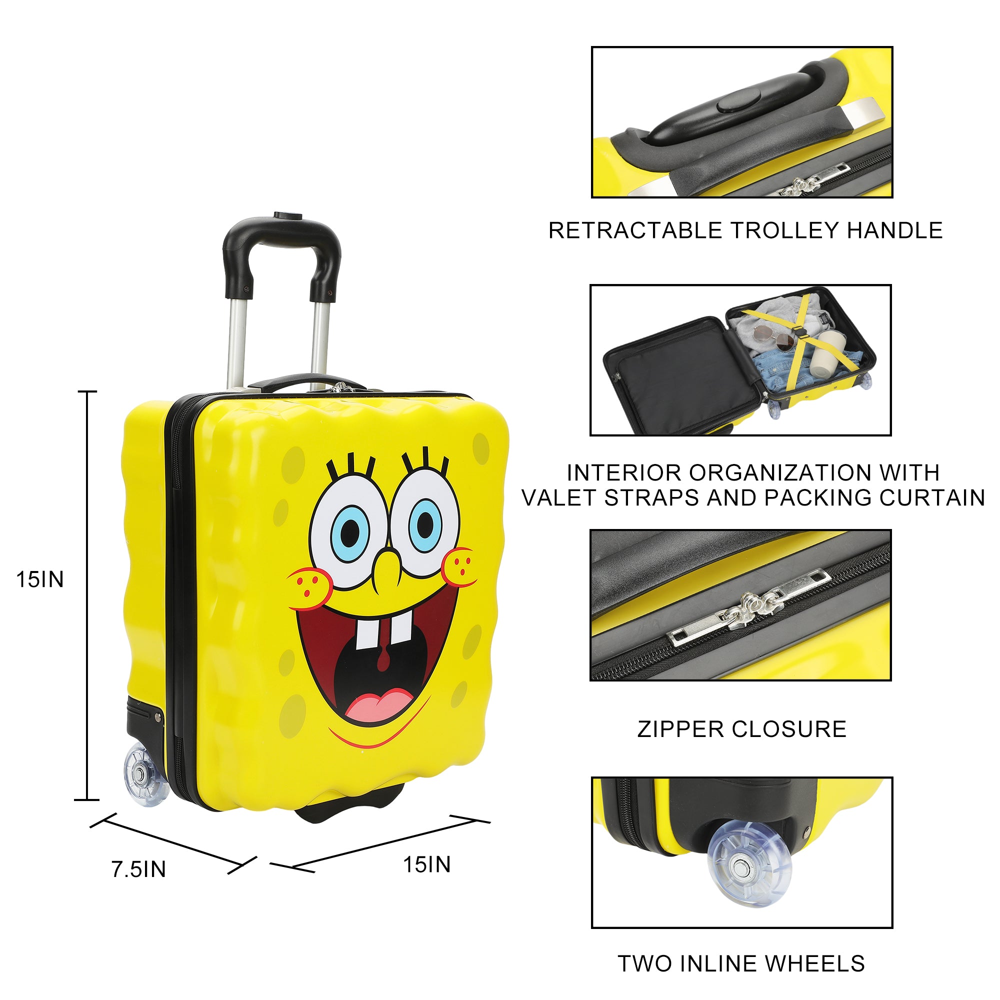 Spongebob Squarepants Character Face 15" Novelty Luggage