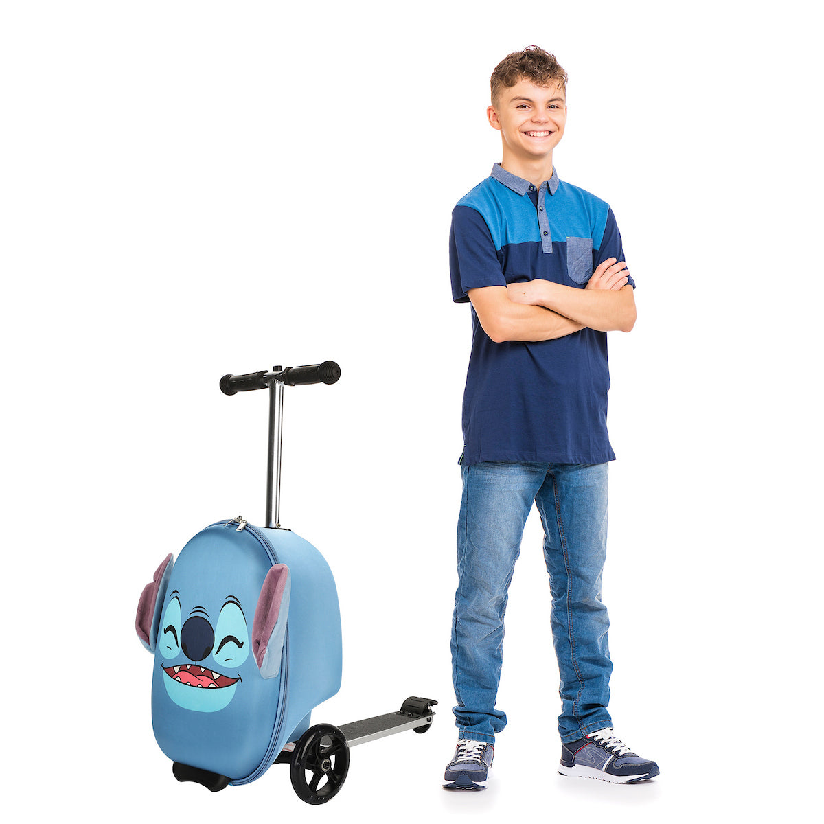 Lilo & Stitch Stitch Face 20.5" Ride Luggage & Scooter Combo