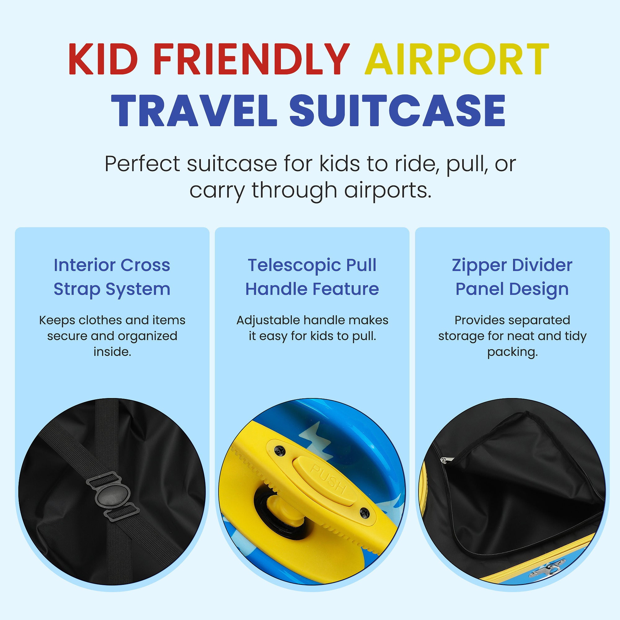 Pokemon Pikachu Ride-On Kids 15" Suitcase Luggage for Travel and Adventures