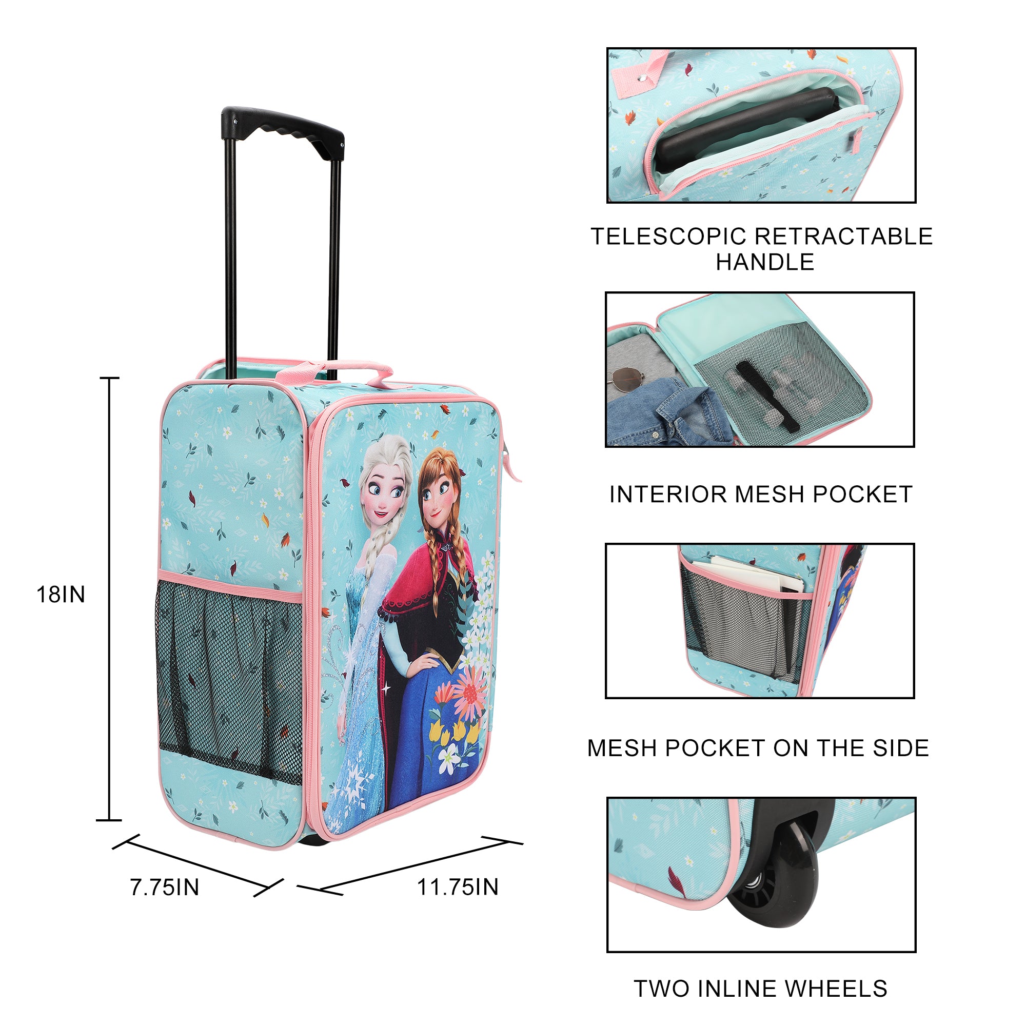 Frozen Anna & Elsa Blue 18" Pilot Case