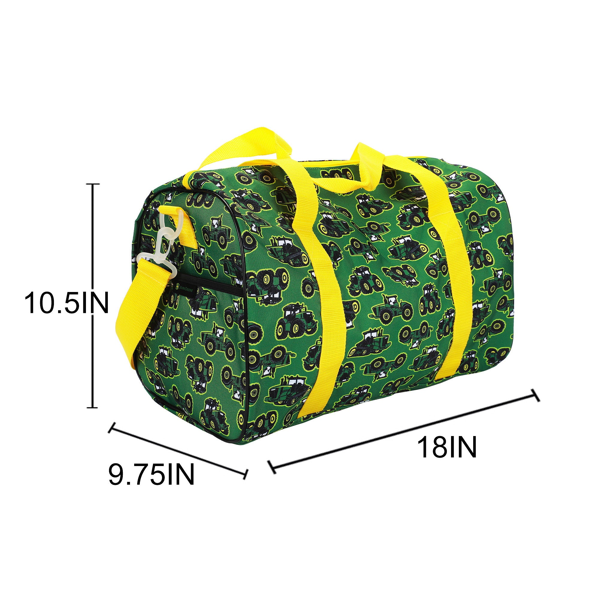 John Deere 4-Piece 14" Pilot Case Luggage Set for Kids, Green/Yellow Travel Set