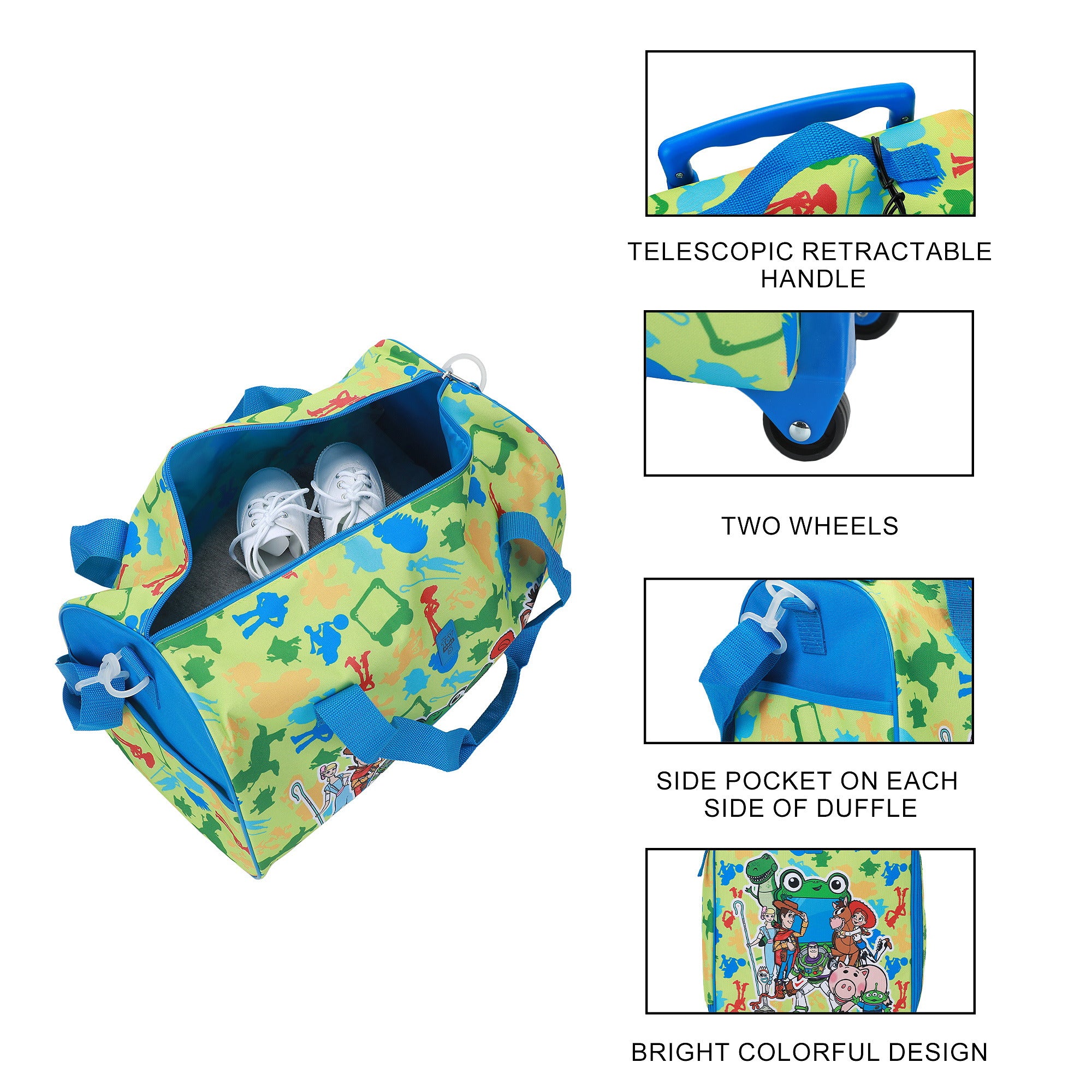 Toy Story Kids 14-Inch Pilot Case Luggage Set with Duffle Bag, Utility Case & Luggage Tag