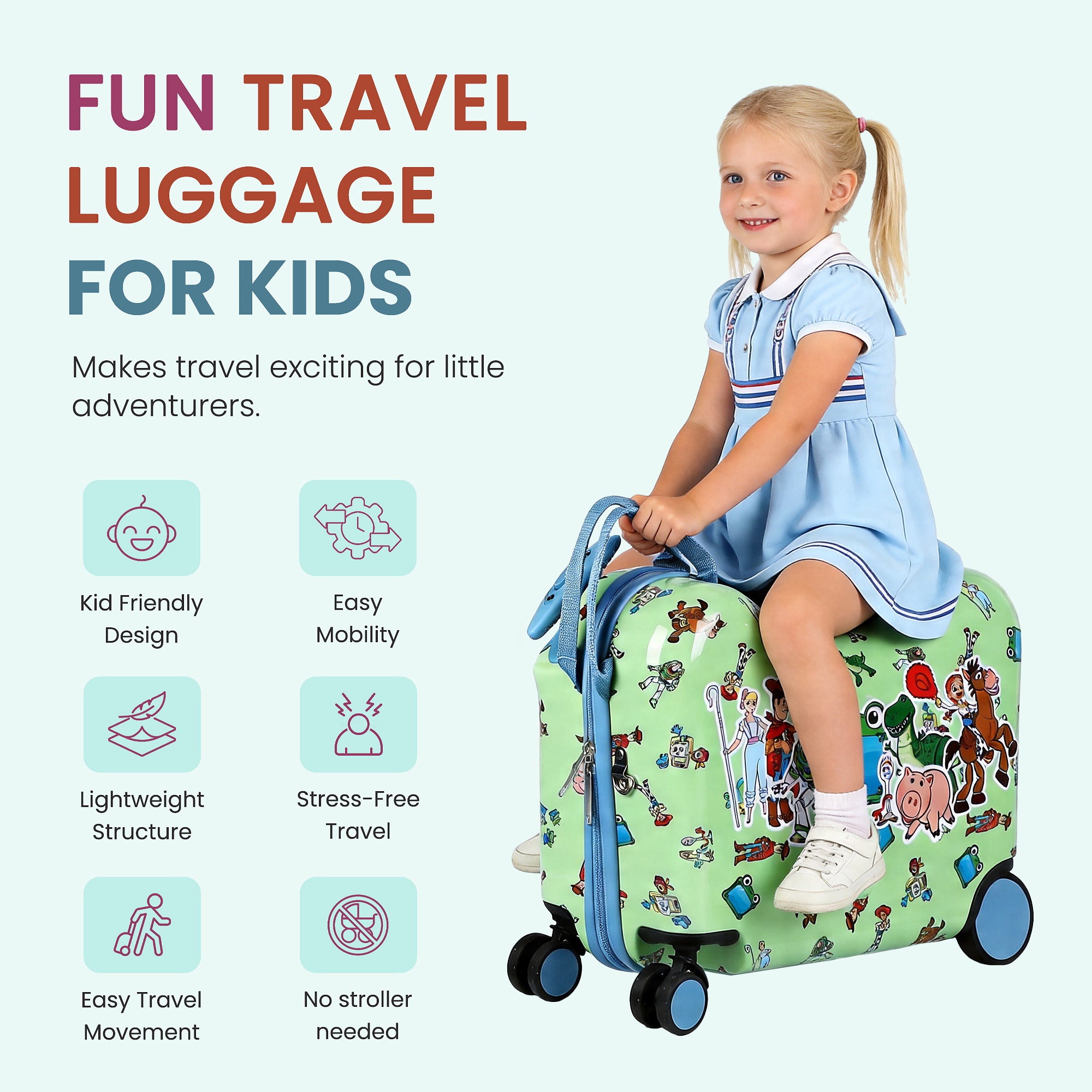 Toy Story Kids Ride-On 15" Luggage For Travel and Adventures