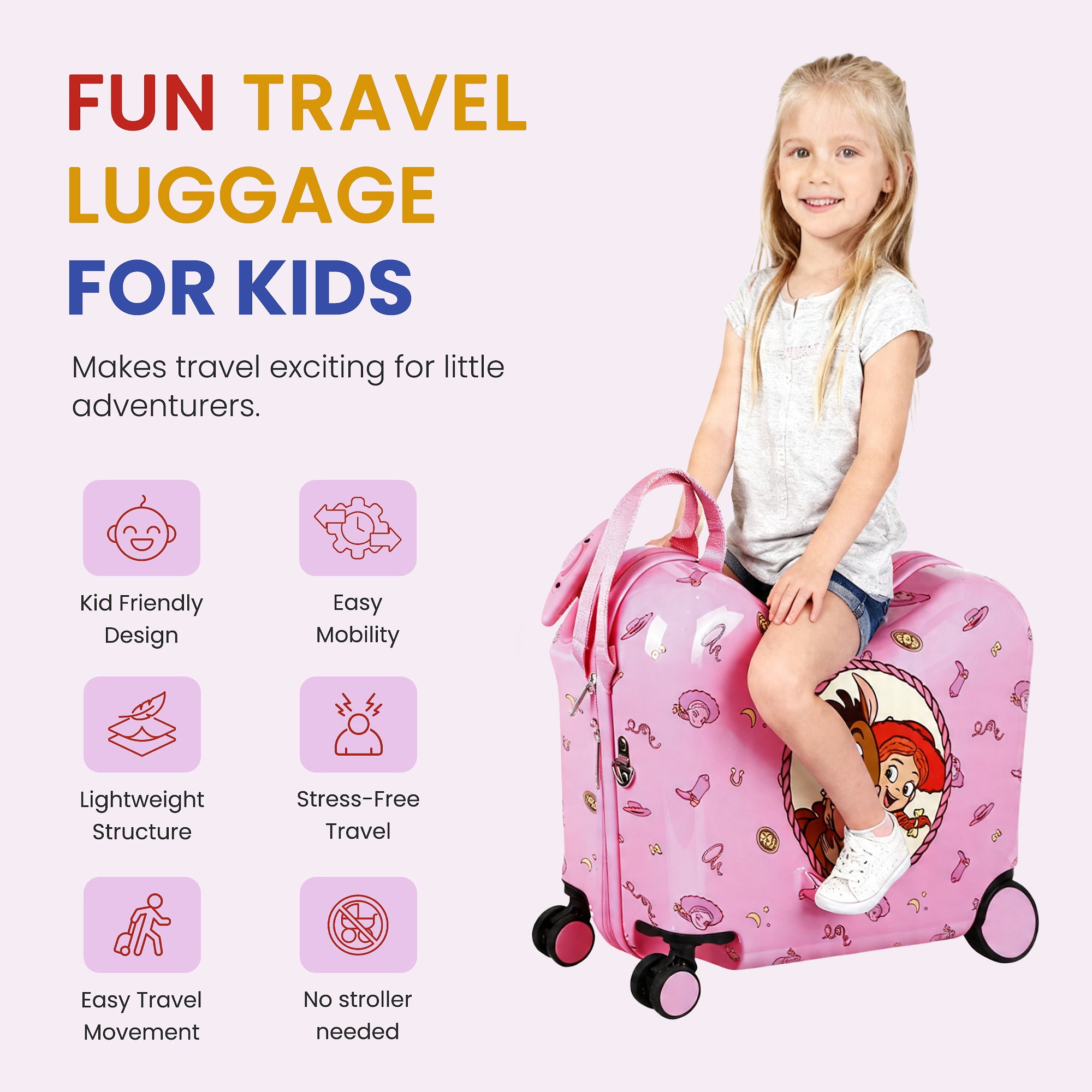 Toy Story Jessie Ride-On Kids 15" Luggage for Travel and Adventures