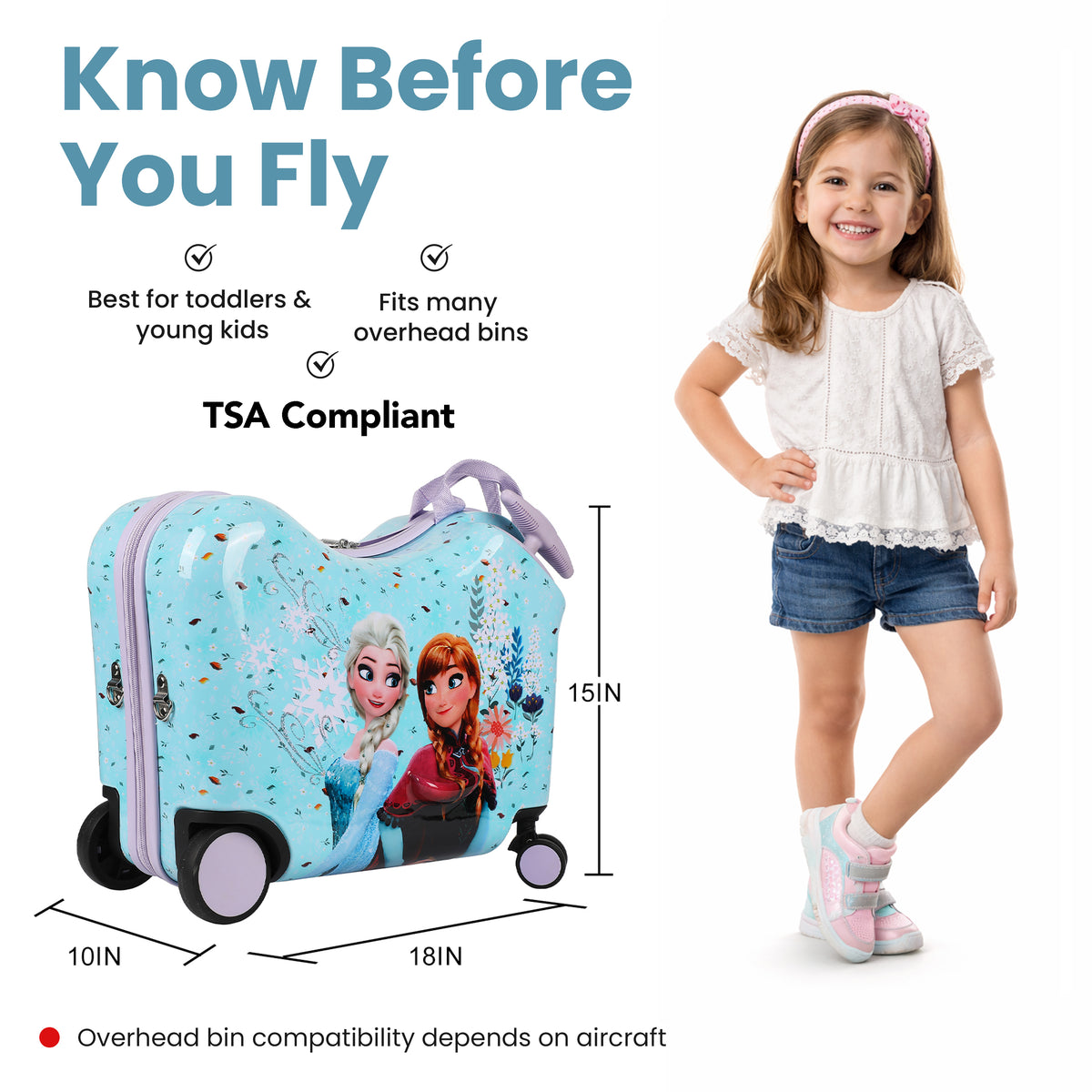 Frozen Elsa and Anna Ride-On Luggage For Kids & Toddlers