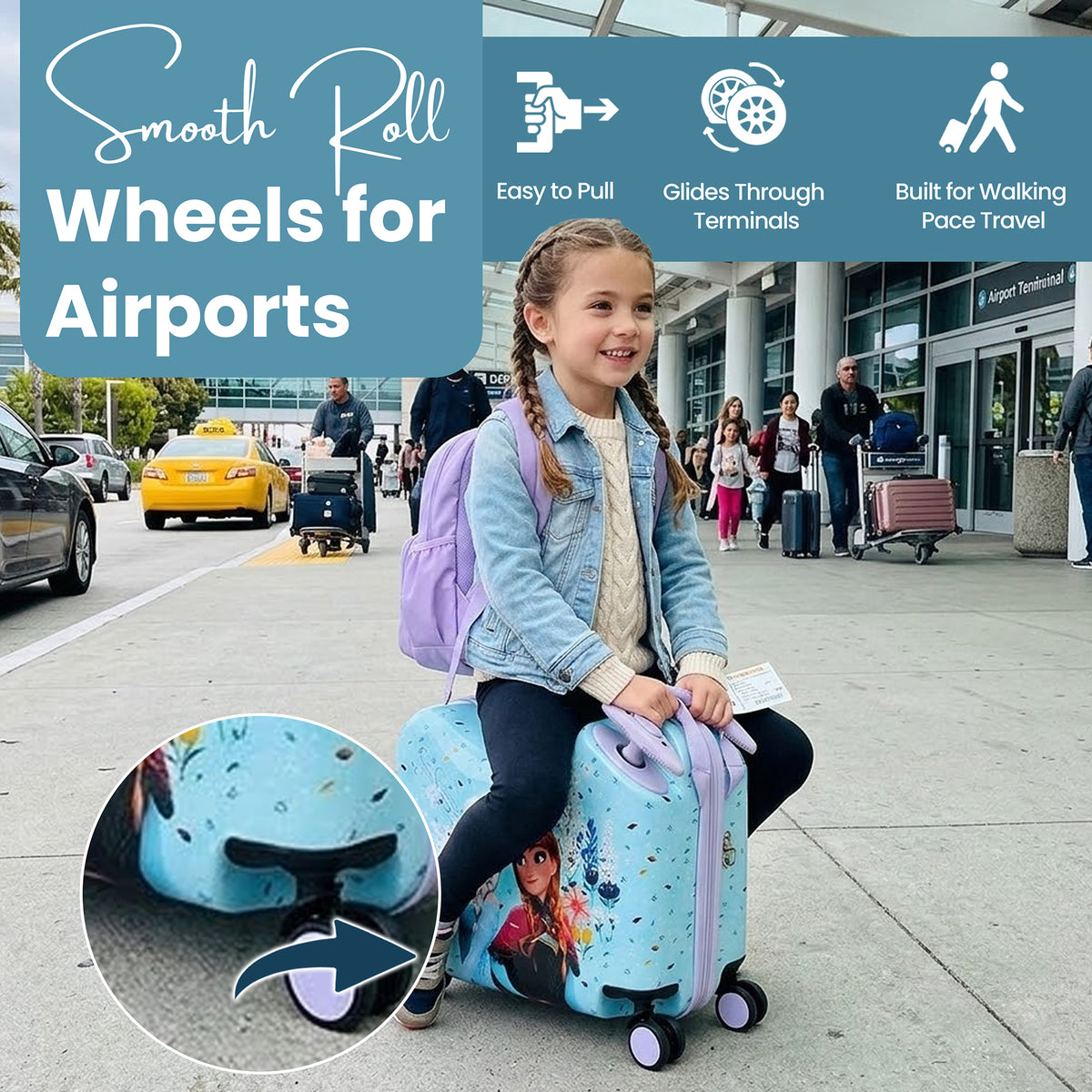 Frozen Elsa and Anna Ride-On Luggage For Kids & Toddlers