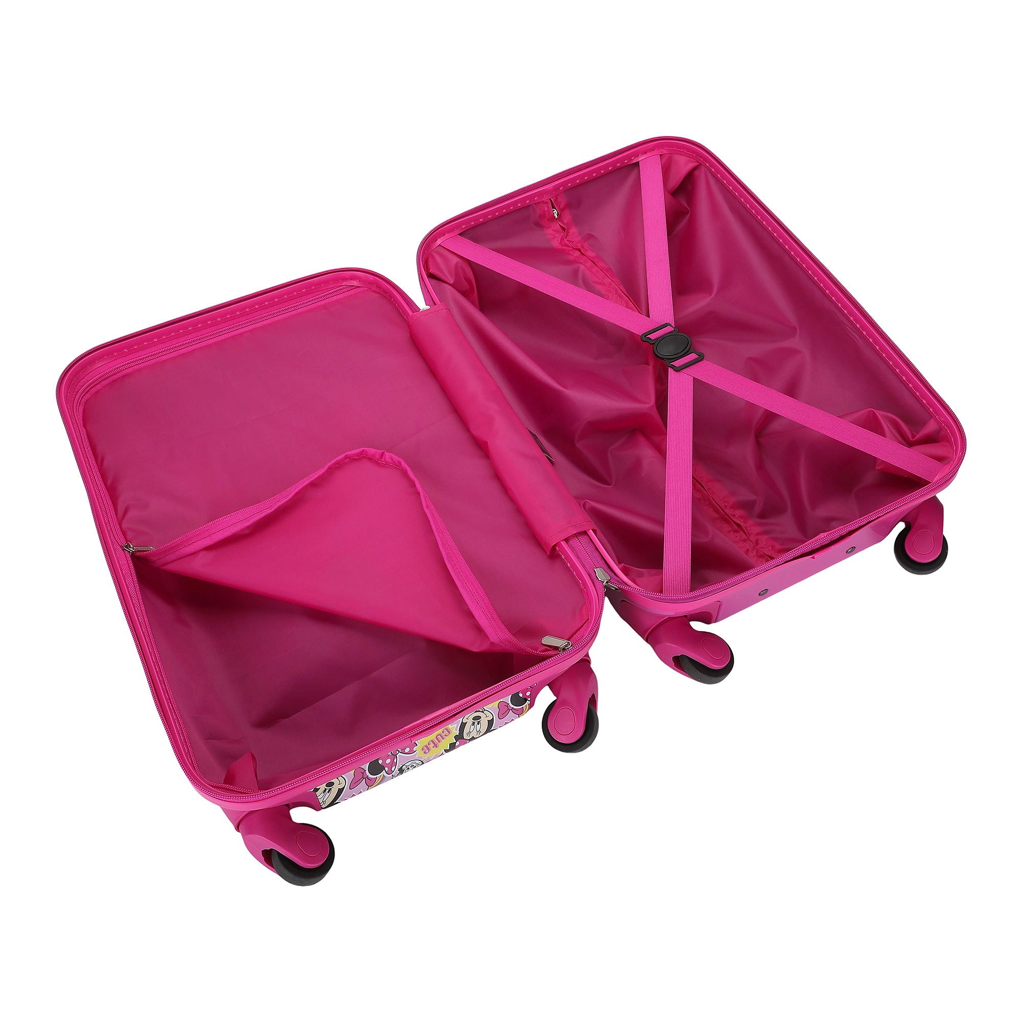Minnie Mouse Classic 4-Wheel 20" Kids Luggage Suitcase for Travel & Adventures, Pink/Multicolor