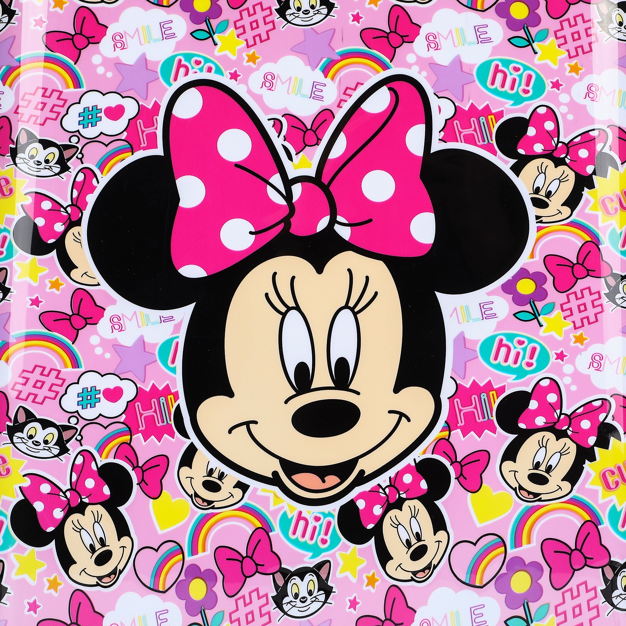 Minnie Mouse Classic 4-Wheel 20" Kids Luggage Suitcase for Travel & Adventures, Pink/Multicolor