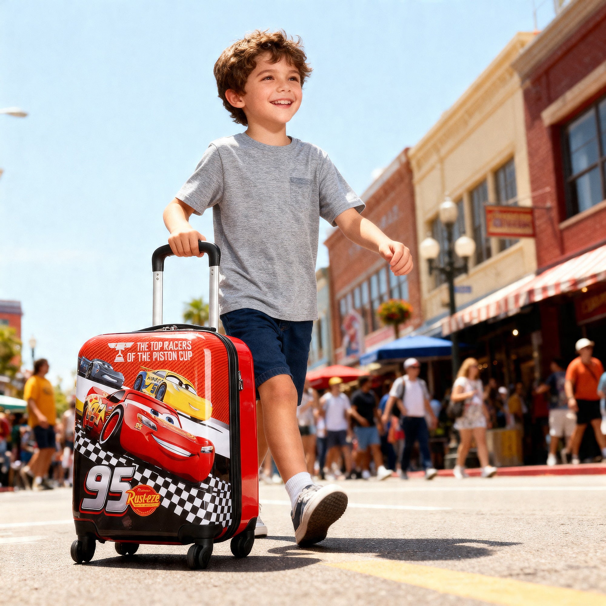 Cars Kids 4-Wheel ABS Printed Suitcase for Travel