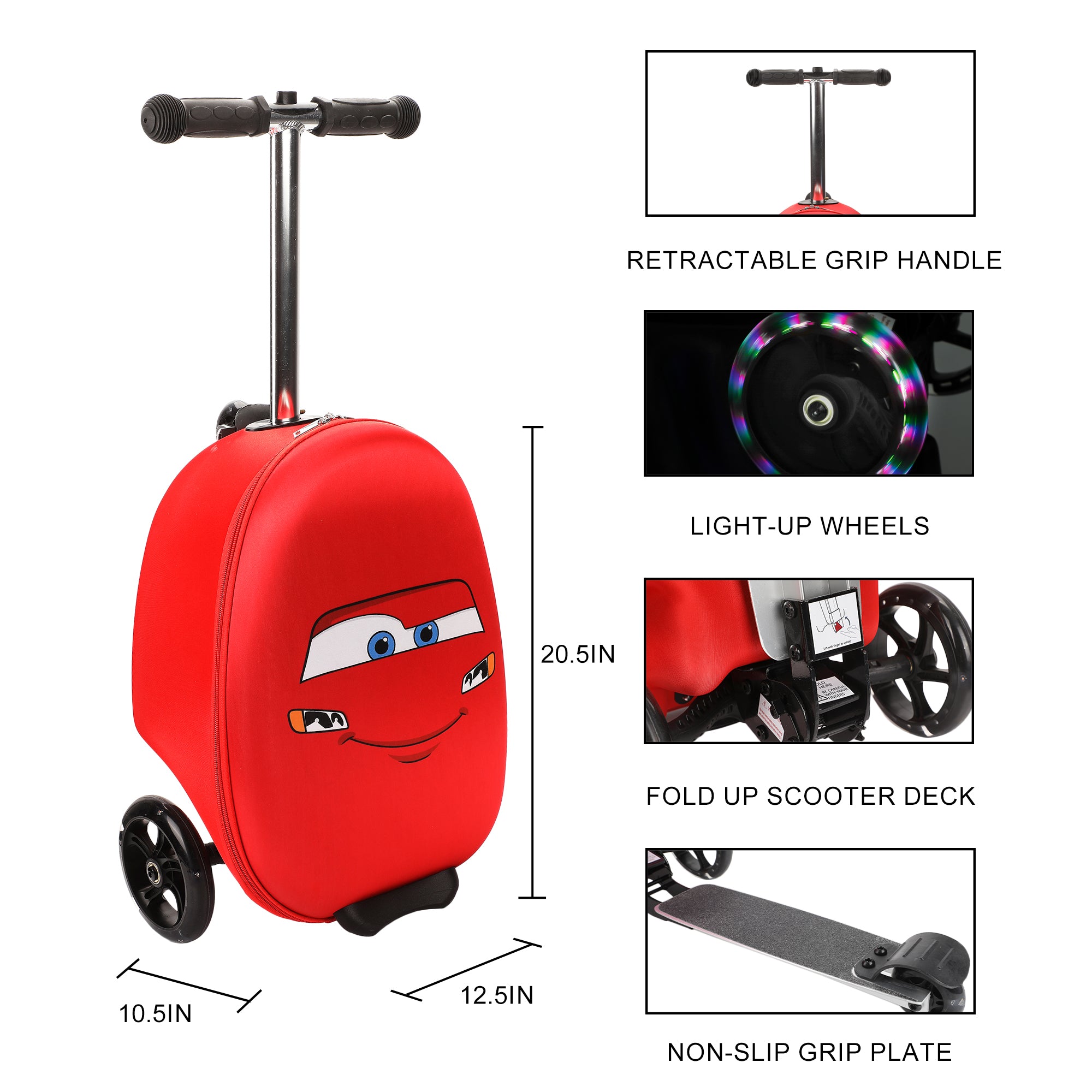 Cars Lightning McQueen Kids' 2-in-1 Suitcase (18") and Scooter Combination