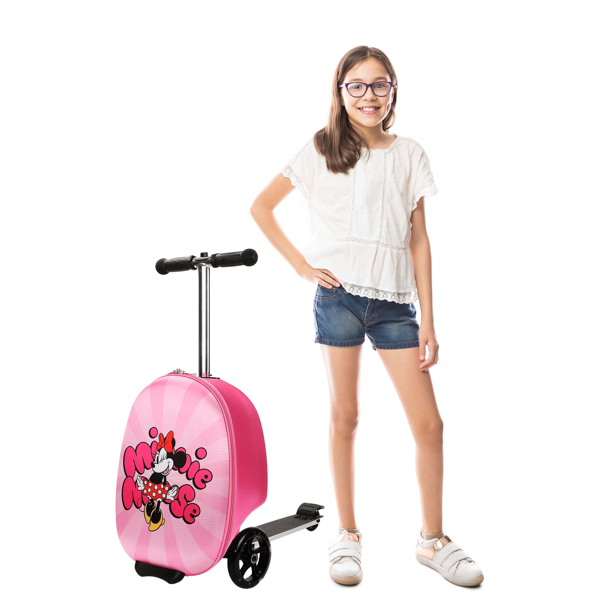 Minnie Mouse Kids' 2-in-1 Suitcase (18") and Scooter Combination