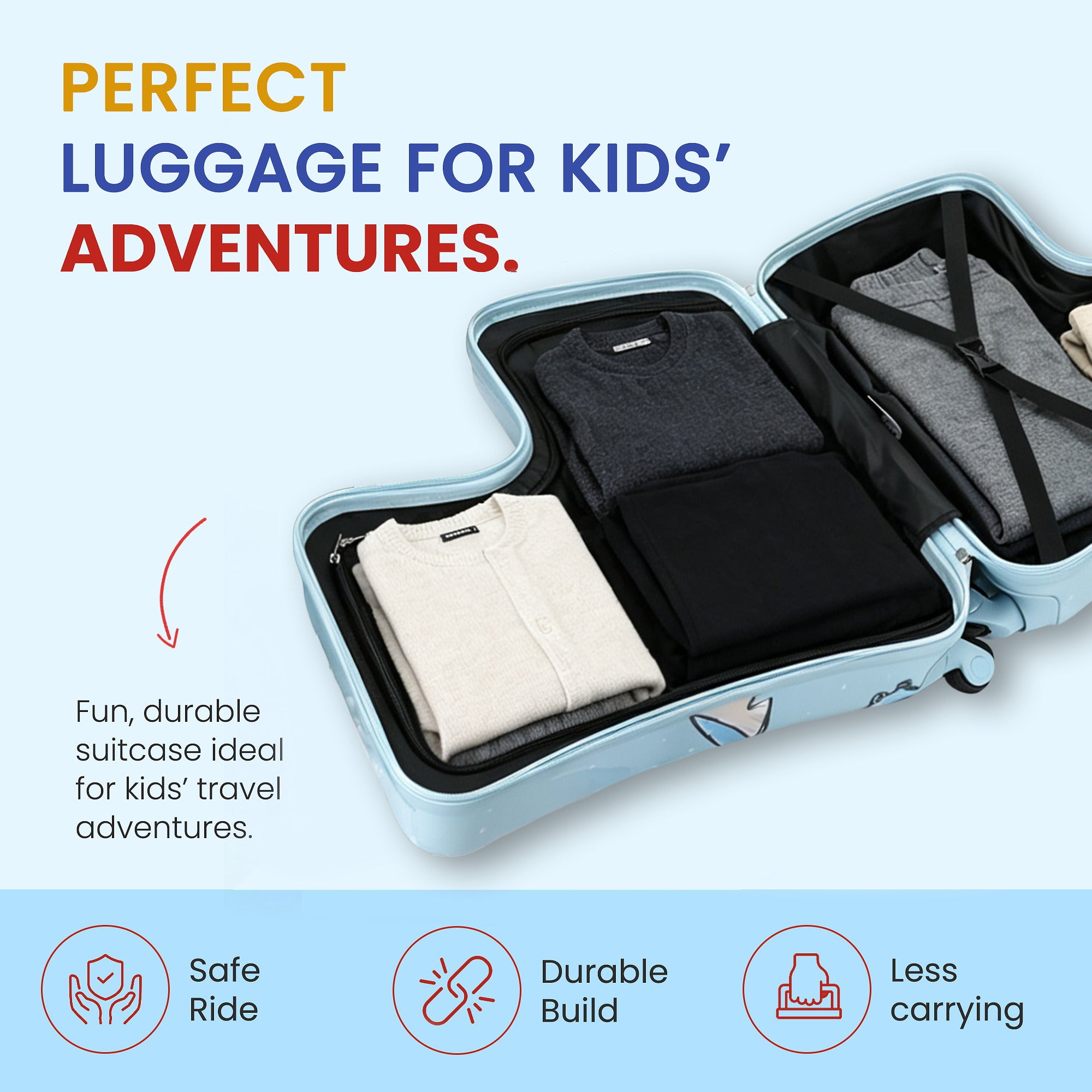 Lilo & Stitch Kids Ride-On Hard-Shell 22-Inch Luggage for Travel