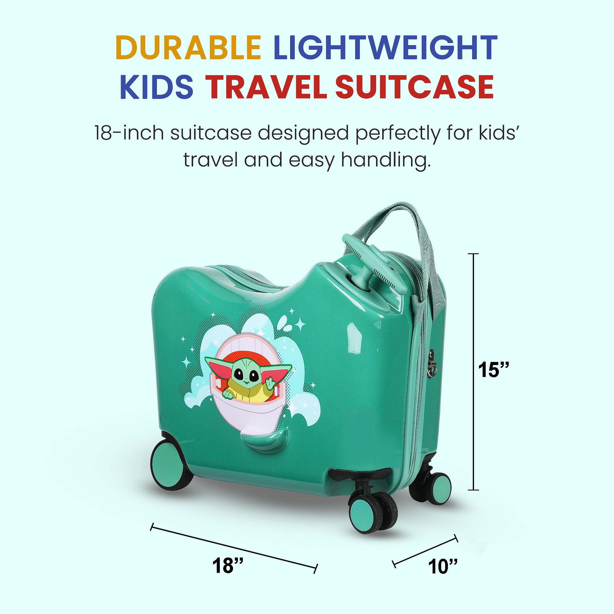 The Mandalorian Grogu Ride-On Luggage, 15-Inch for Kids