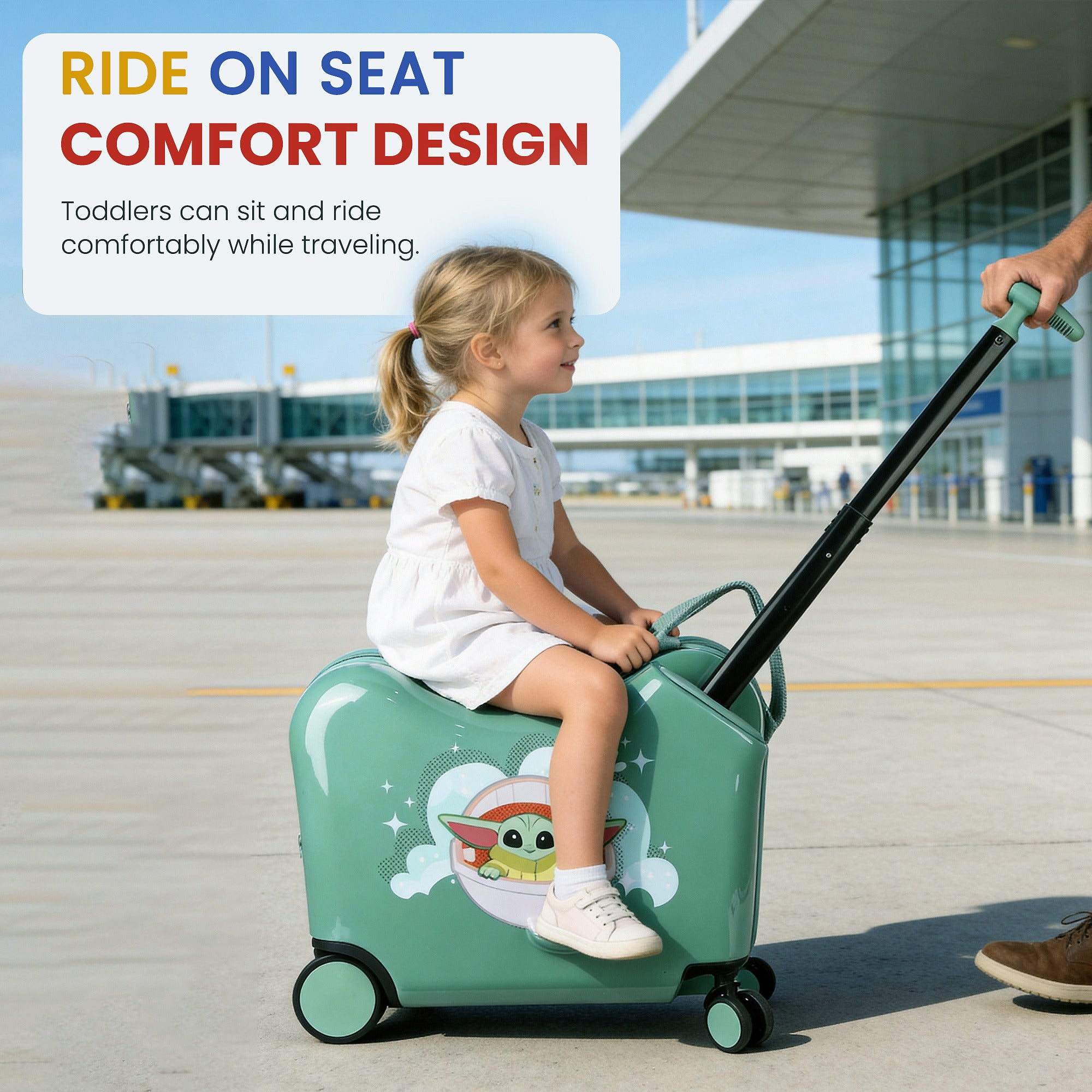 The Mandalorian Grogu Ride-On Luggage, 15-Inch for Kids