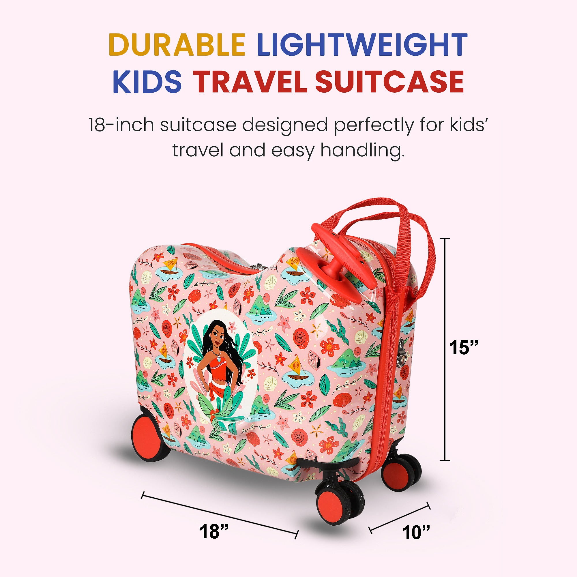 Moana Adventure 15-Inch Kids Ride-On Spinner Suitcase