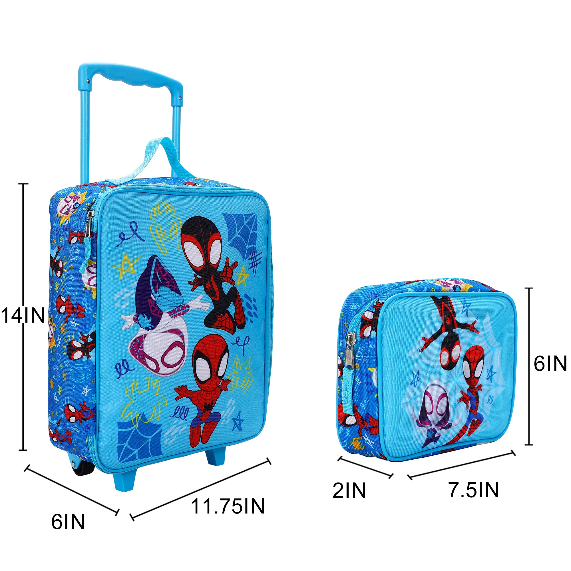 Spidey And His Amazing Friends Kids' 4-Piece Travel Set With Suitcase, Duffle Bag, Toiletries Case, and Luggage Tag