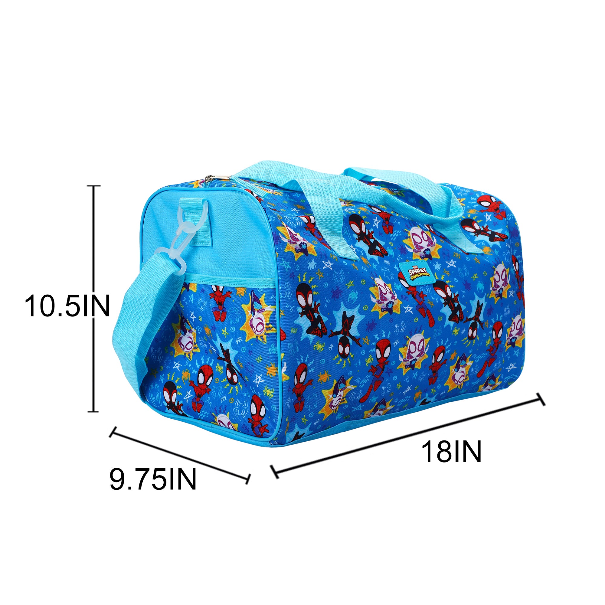 Spidey And His Amazing Friends Kids' 4-Piece Travel Set With Suitcase, Duffle Bag, Toiletries Case, and Luggage Tag