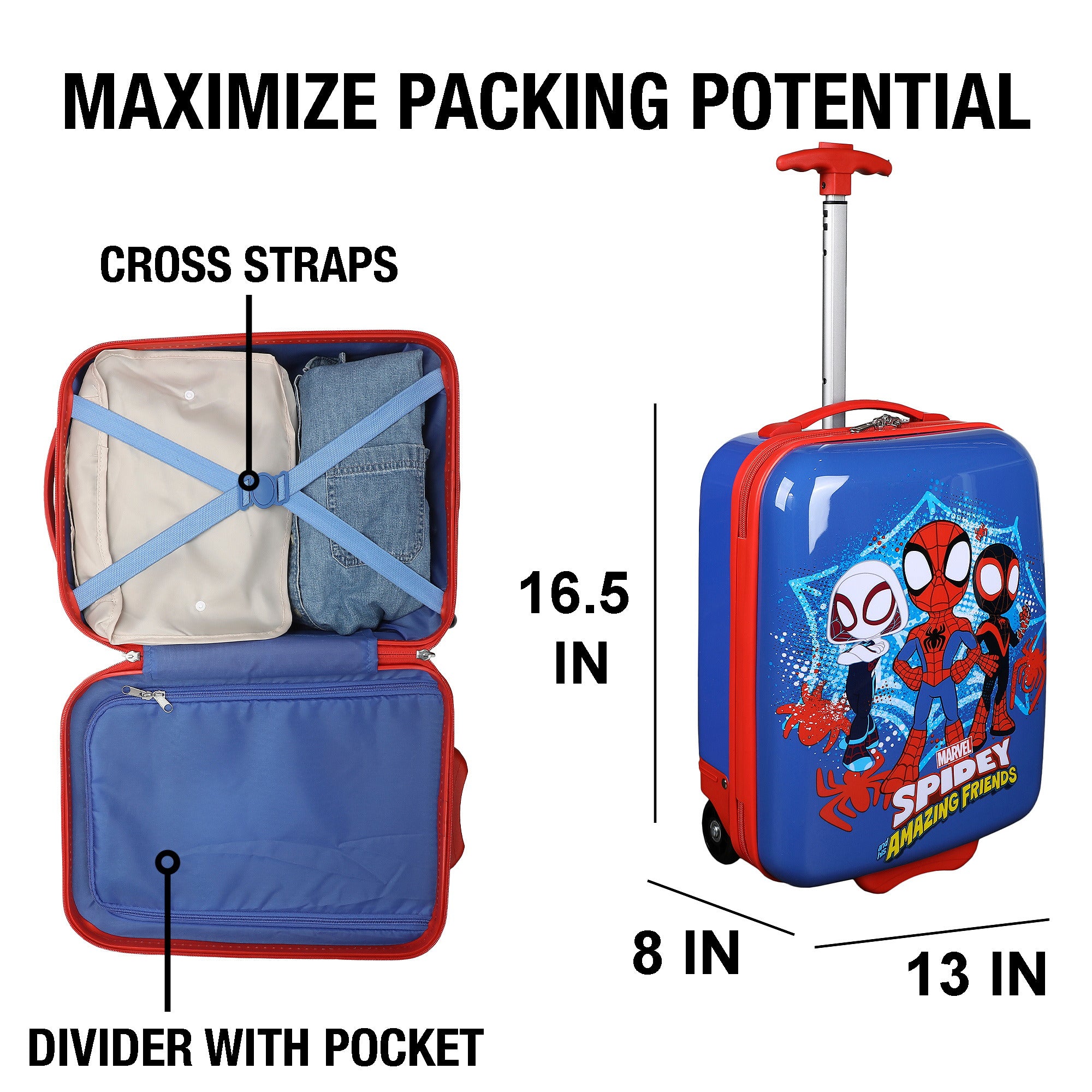Spidey and His Amazing Friends Hero Group Shot Youth 2-Wheel Luggage