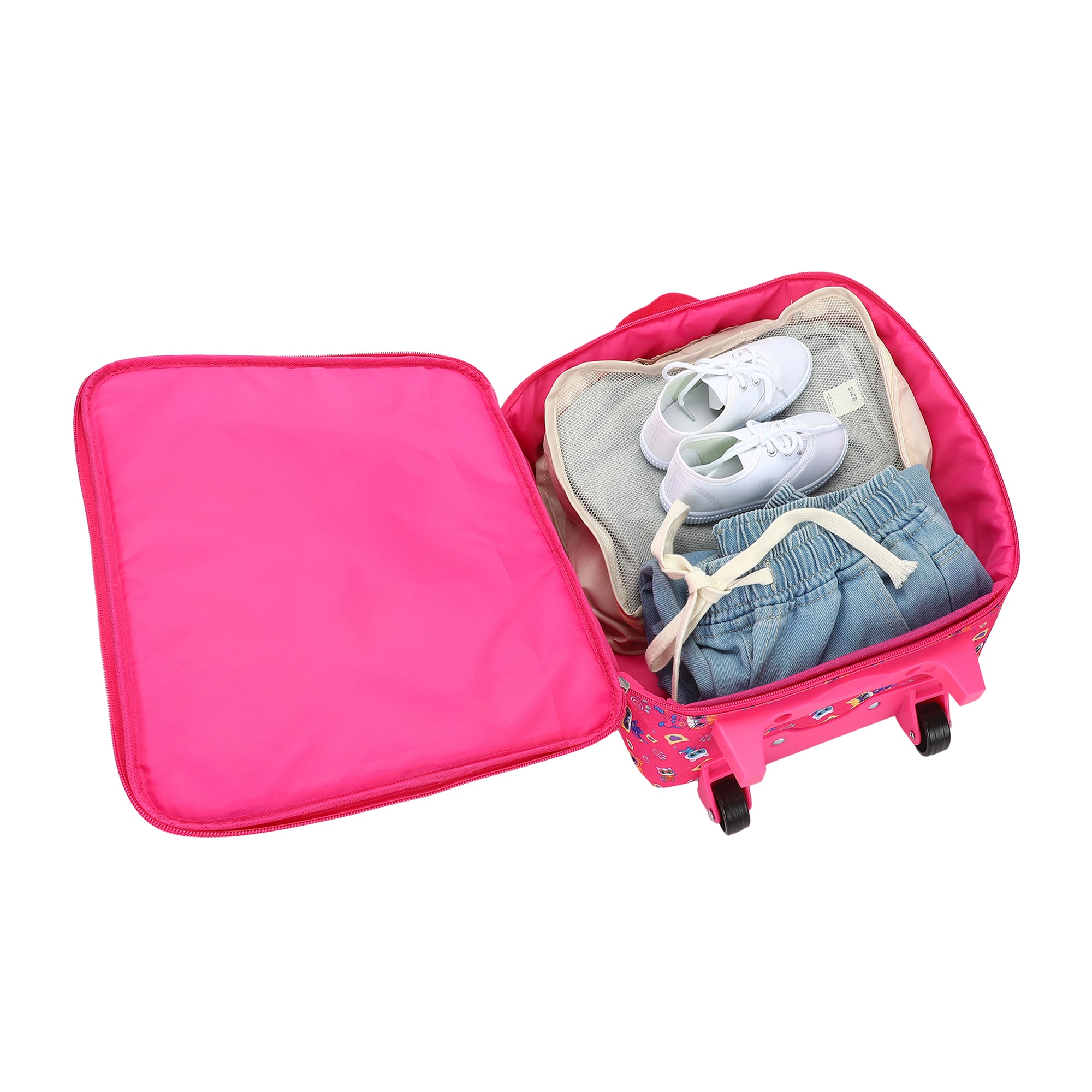 SuperKitties Kids' 4-Piece Travel Set With Suitcase, Duffle Bag, Toiletries Case, and Luggage Tag