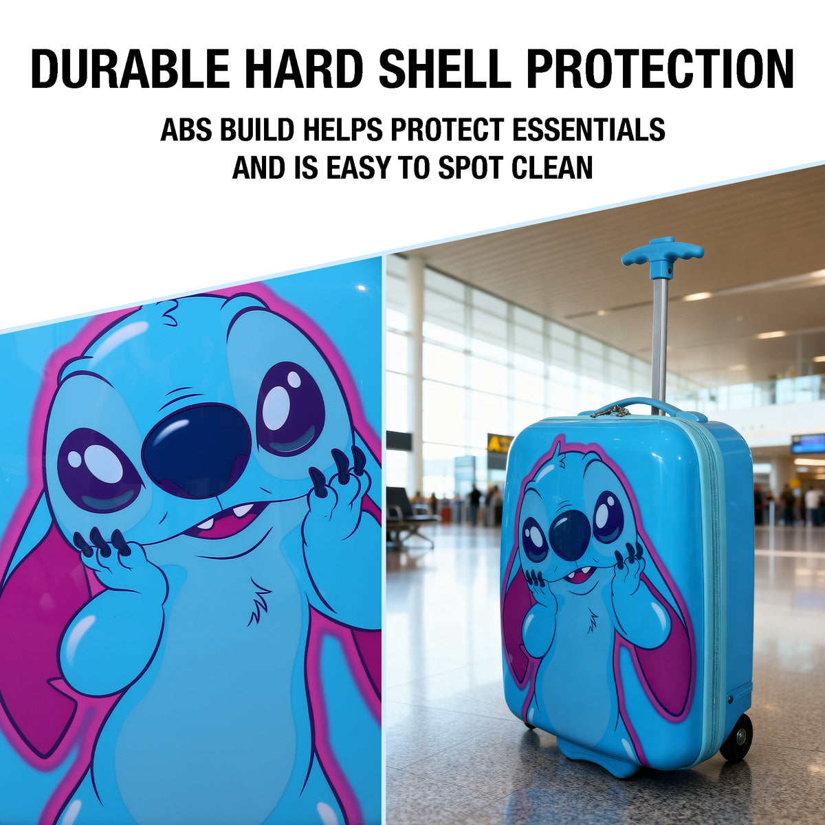Lilo & Stitch Kids Blue 2-Wheel ABS Luggage for Travel