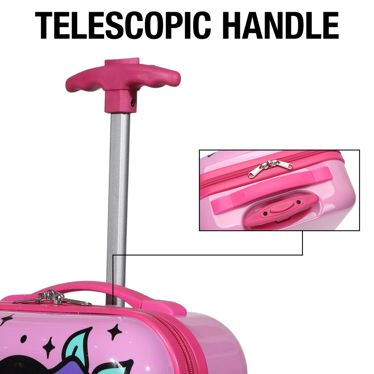 Minnie Mouse Classic Pink Kids 2-Wheel ABS Suitcase for Travel