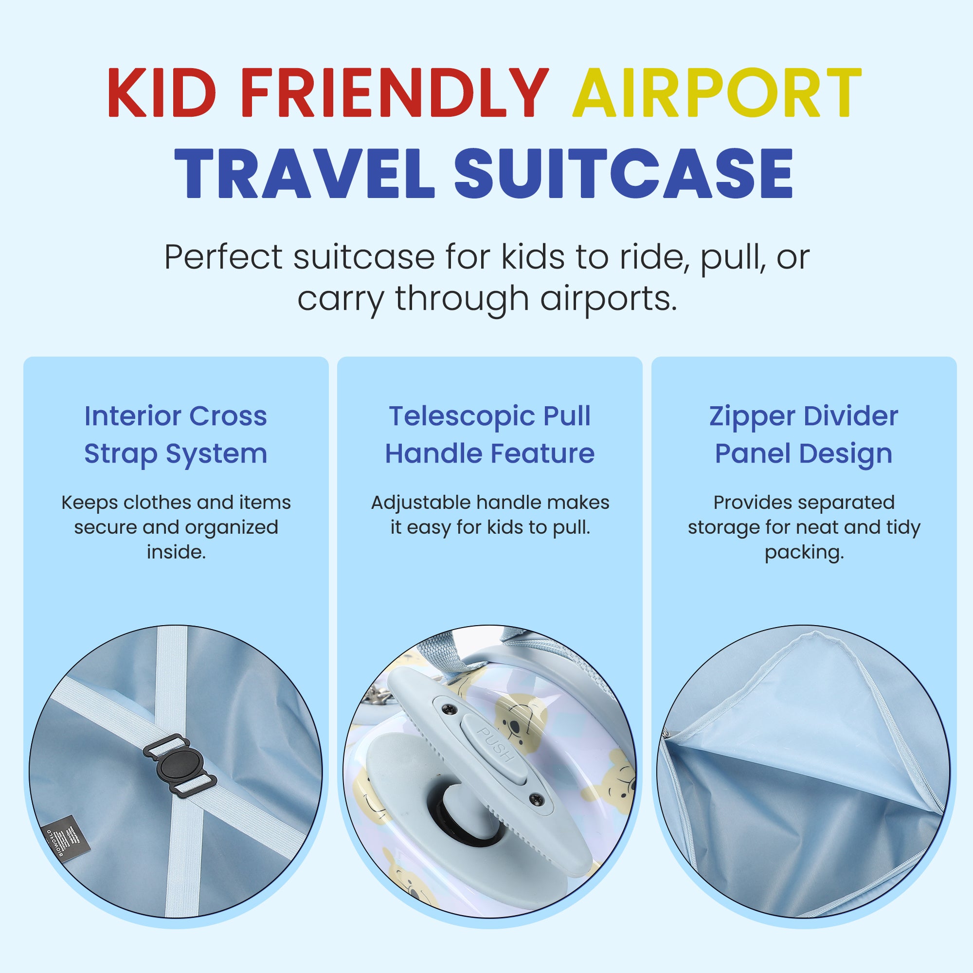 Winnie The Pooh Ride On Luggage For Kids Travel