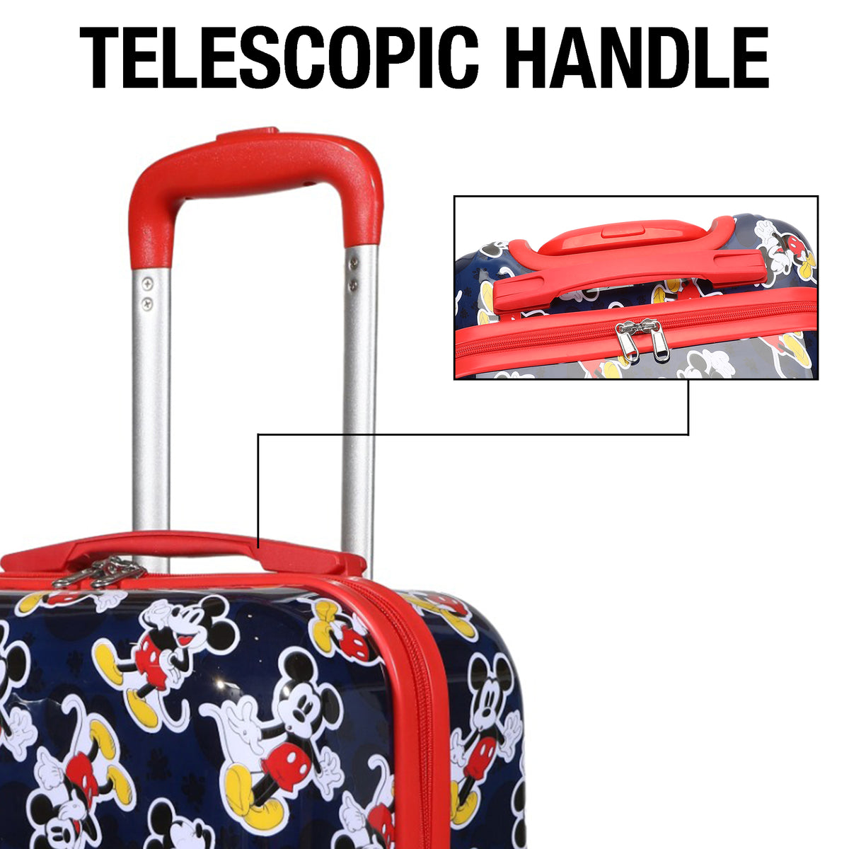 Mickey Mouse Kids Blue ABS Luggage for Travel and School
