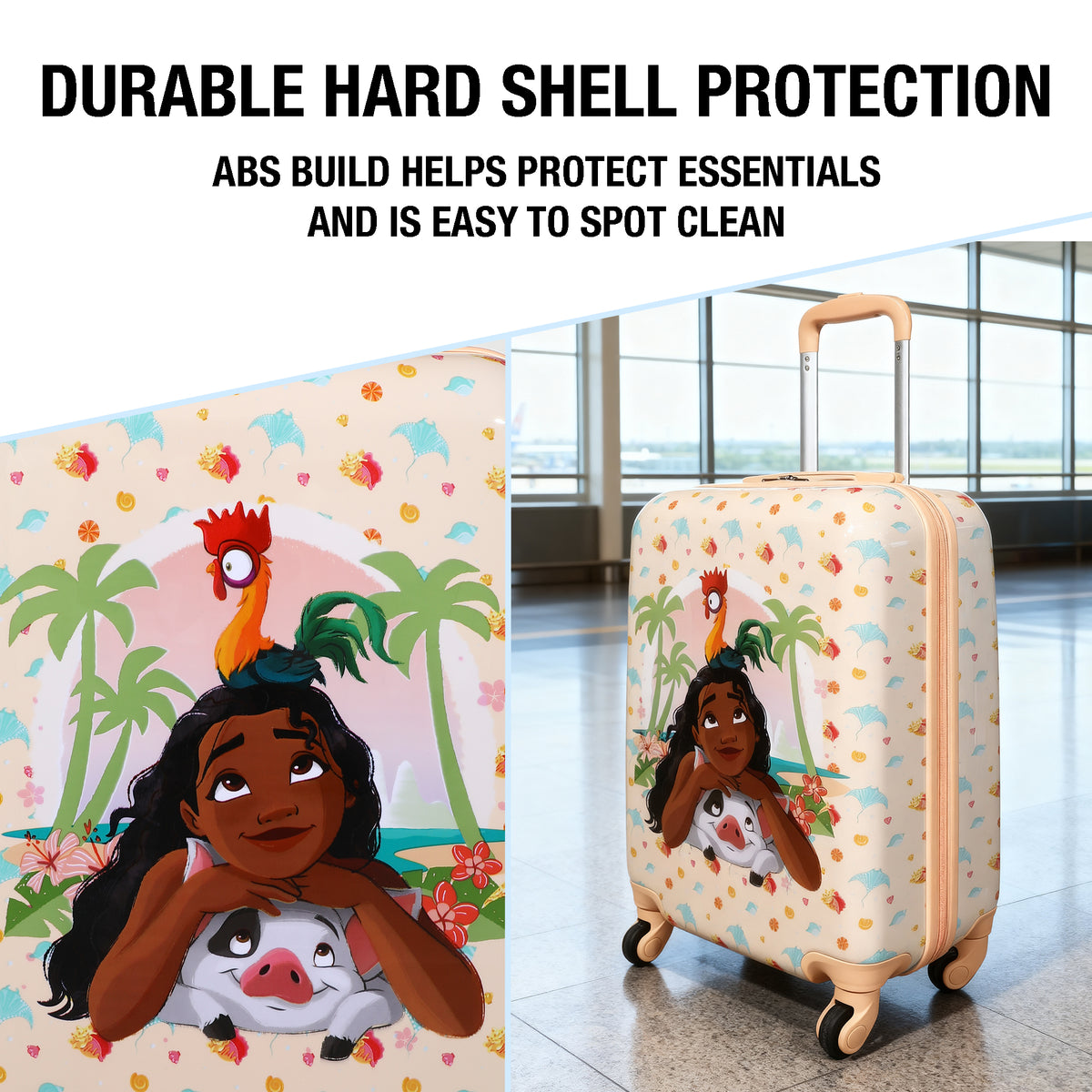 Moana and Friends Kids ABS Luggage for Travel Adventures