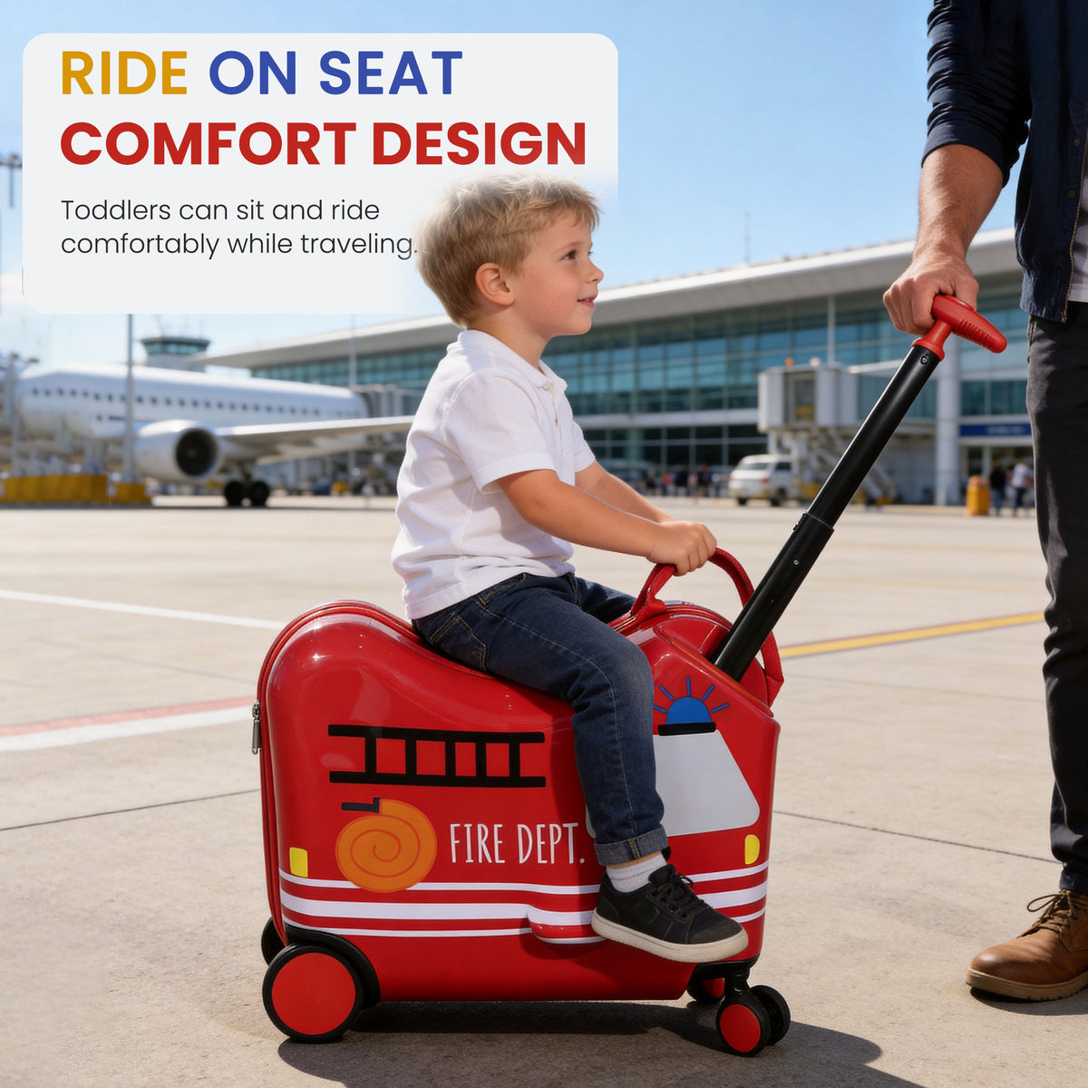 Fire Department Ride-On Firetruck Luggage For Kids Travel