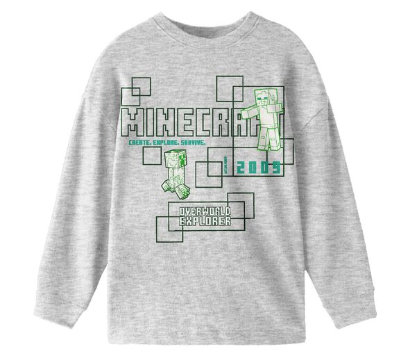 Minecraft Create Explore Survive Boy’s 3-Pack Crew Neck Long Sleeve Shirts