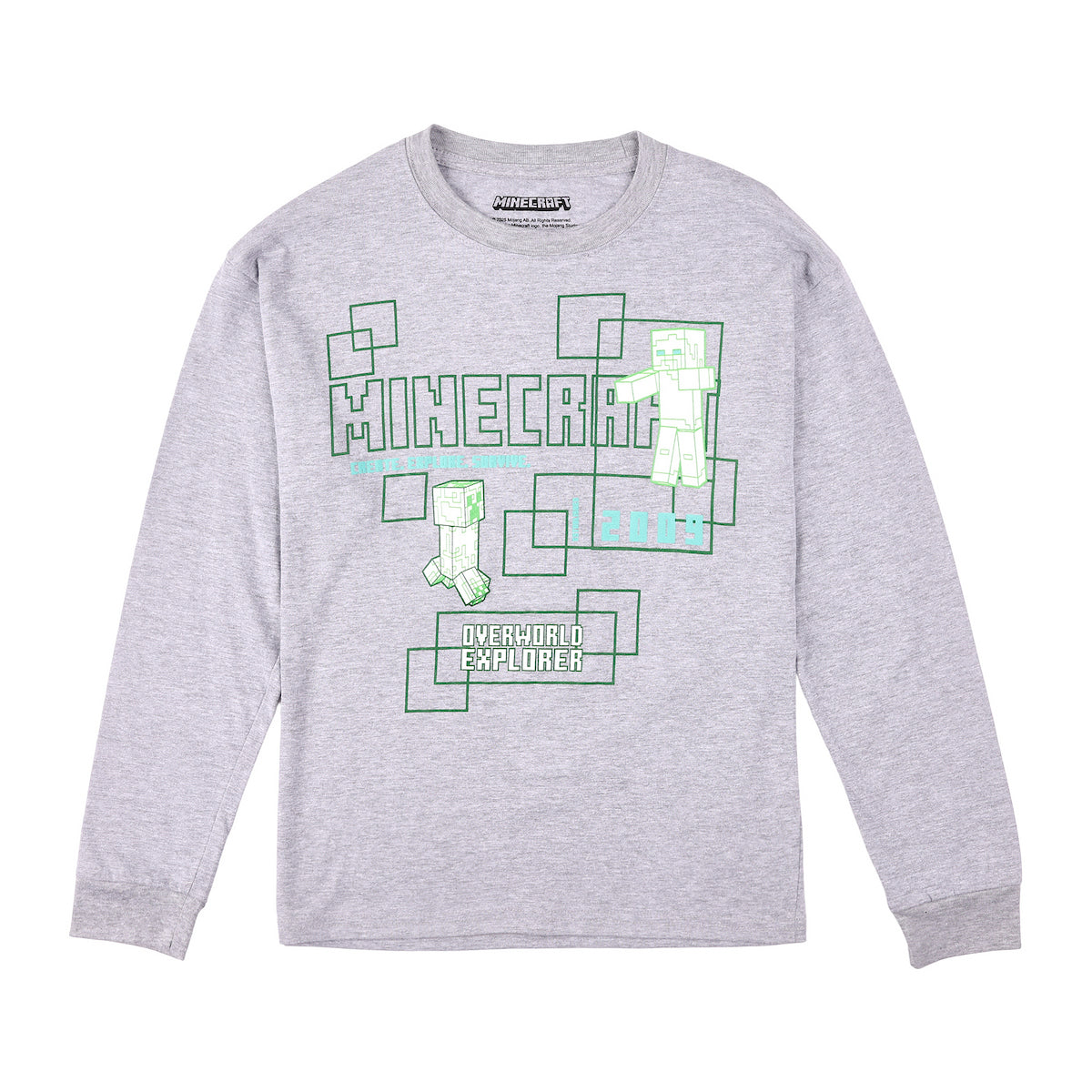 Minecraft Create Explore Survive Boy’s 3-Pack Crew Neck Long Sleeve Shirts
